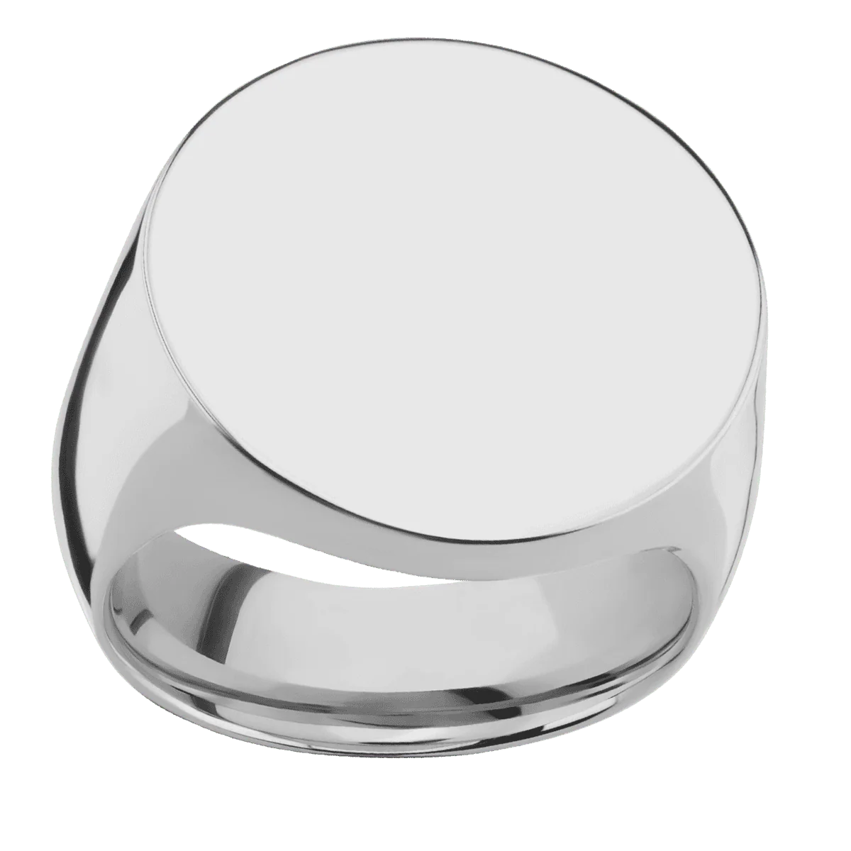 Extra Large Circle signet ring (22mm ) in Titanium, with a Wide style band. - Image 3