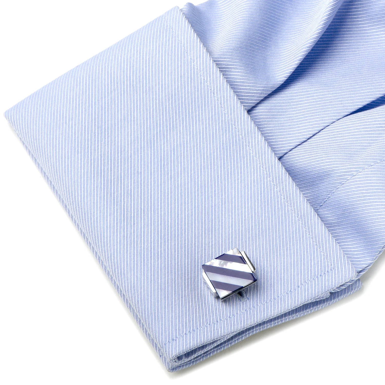 Floating Mother of Pearl Striped Cufflinks - Image 3