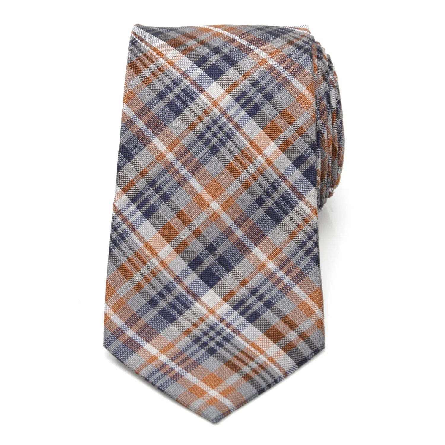Gray Plaid Men's Tie - Image 3