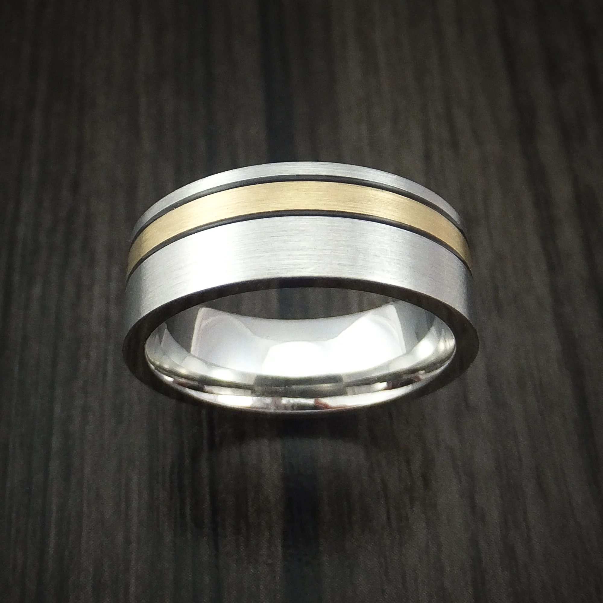 Inconel and 14K Gold Wedding Band Engagement Men's Ring - Image 2