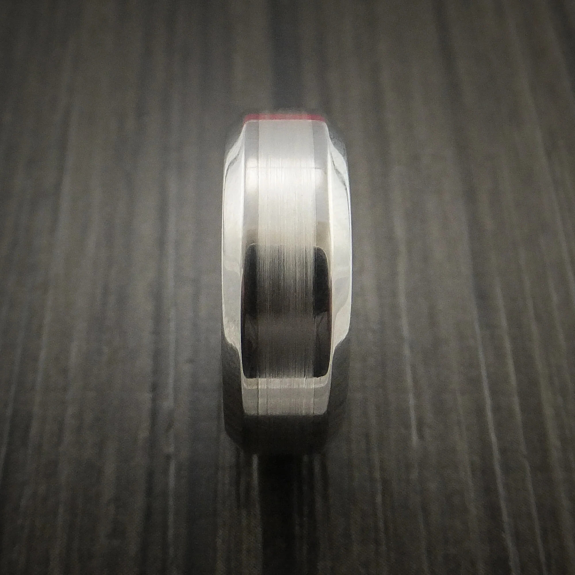 Inconel and Platinum Custom Inlay Men's Ring - Image 4