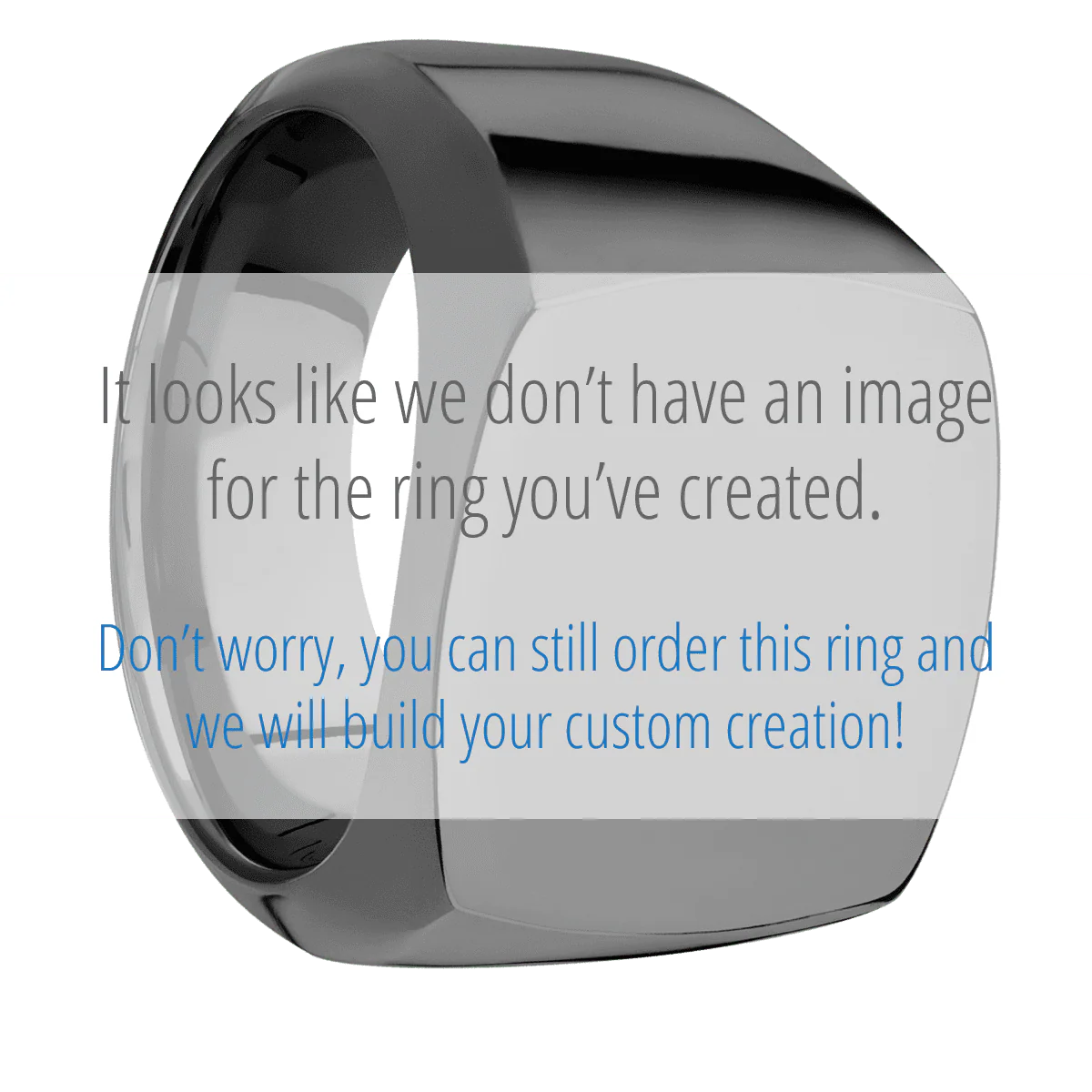 Large Cushion signet ring (18x18mm) in Zirconium, with a Wide style band, a Blue Purple Abalone inlay.