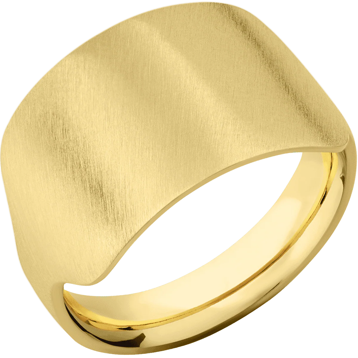 Large Horizontal Rectangle signet ring (20x14.5mm) in 18K Yellow Gold, with a Cigar style band. - Image 2