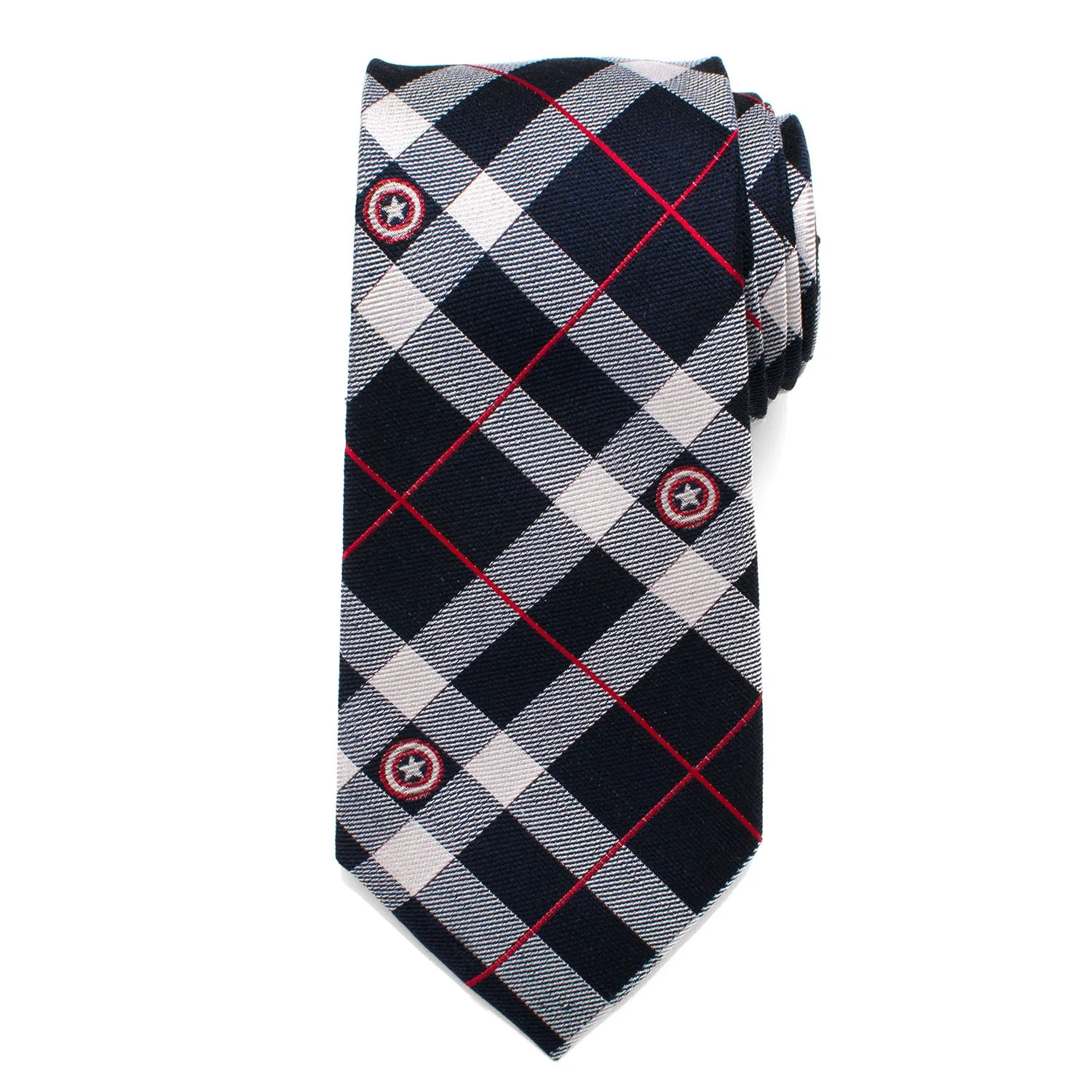 Marvel Captain America Blue Plaid Tie - Image 3