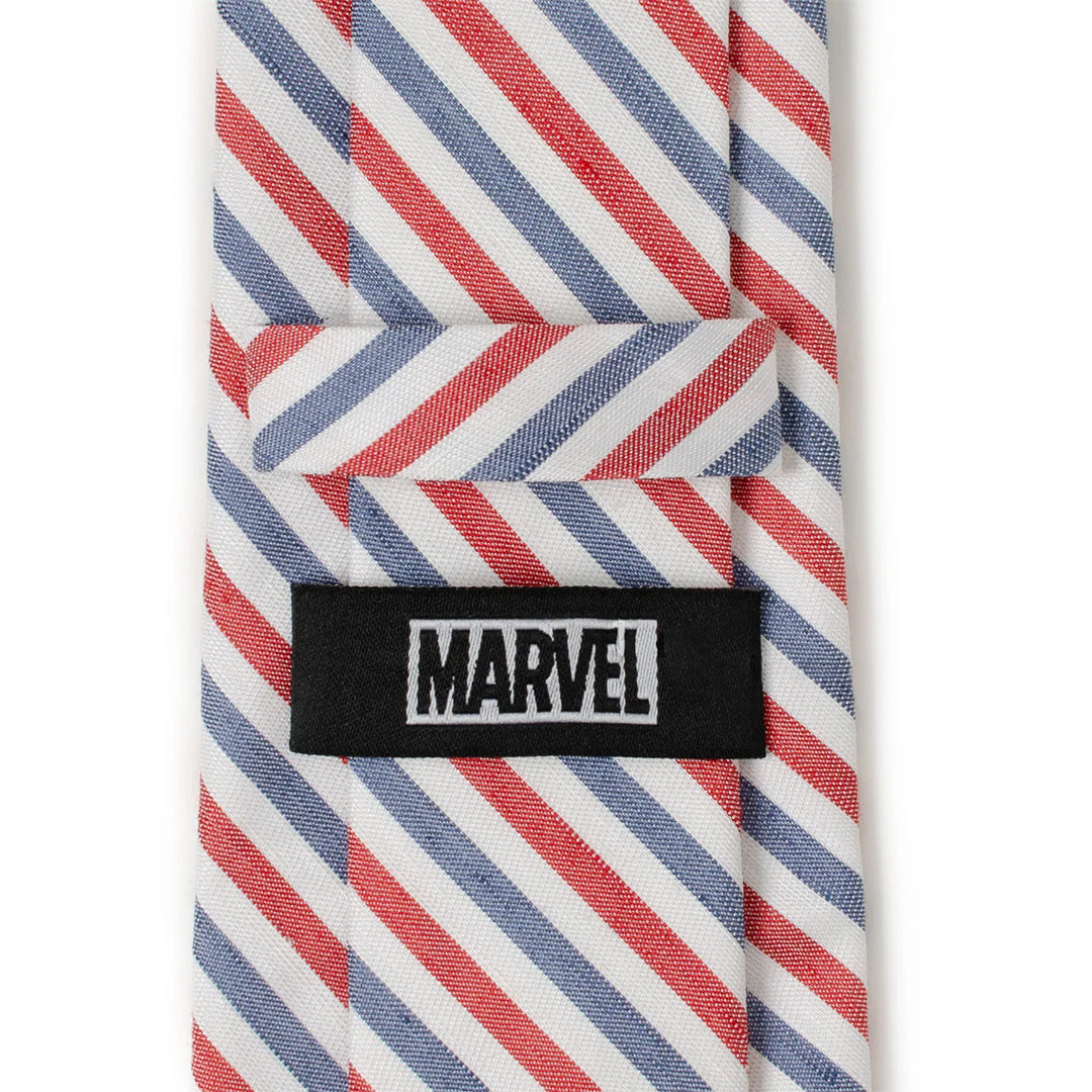Marvel Captain America Striped White Men's Tie - Image 5