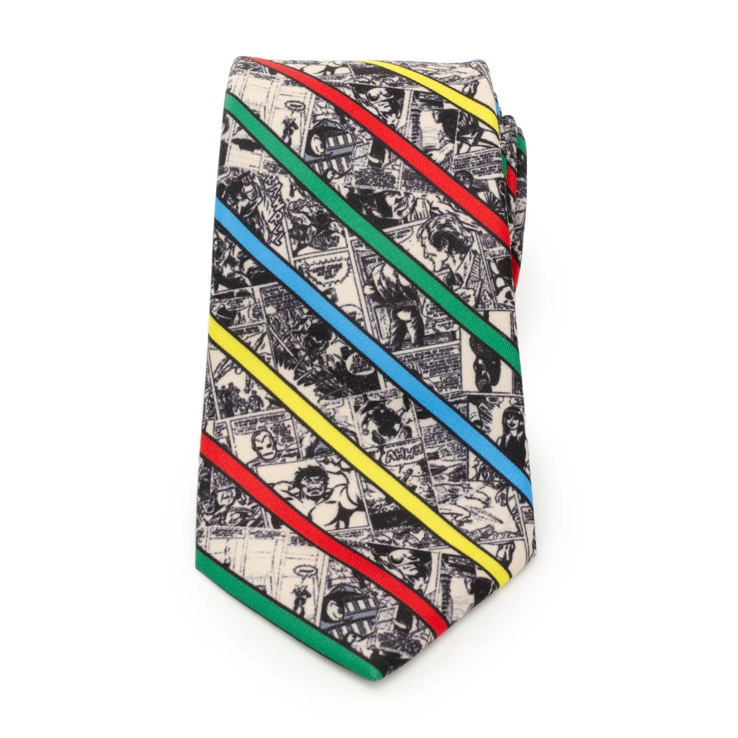 Marvel Comic Stripe Tan Men's Tie - Image 3