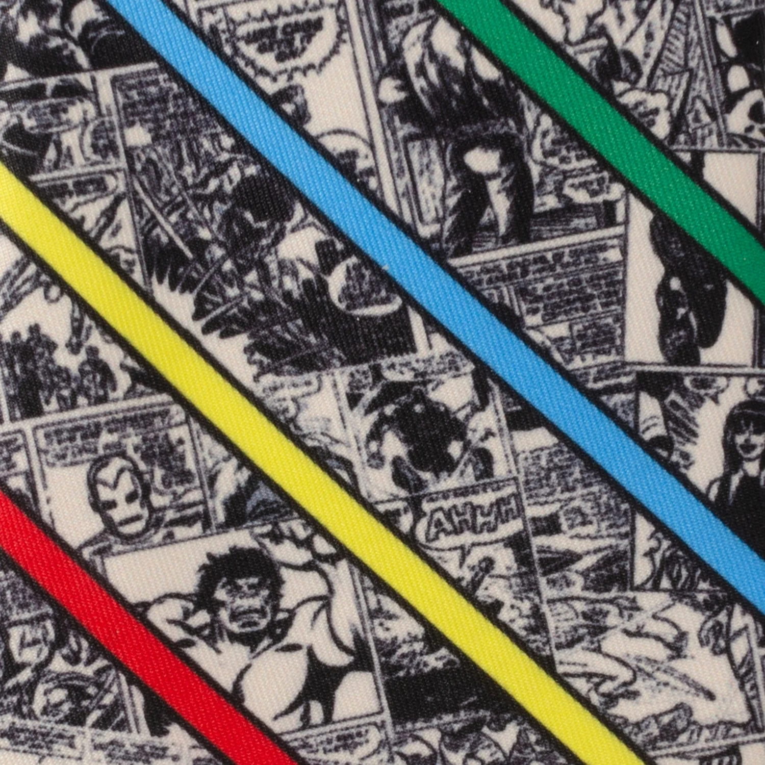 Marvel Comic Stripe Tan Men's Tie - Image 4