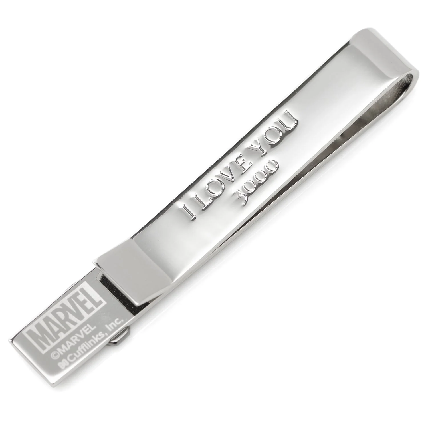 Marvel Iron Man "I Love You 3000" Textured Hidden Message Tie Bar - Image 4