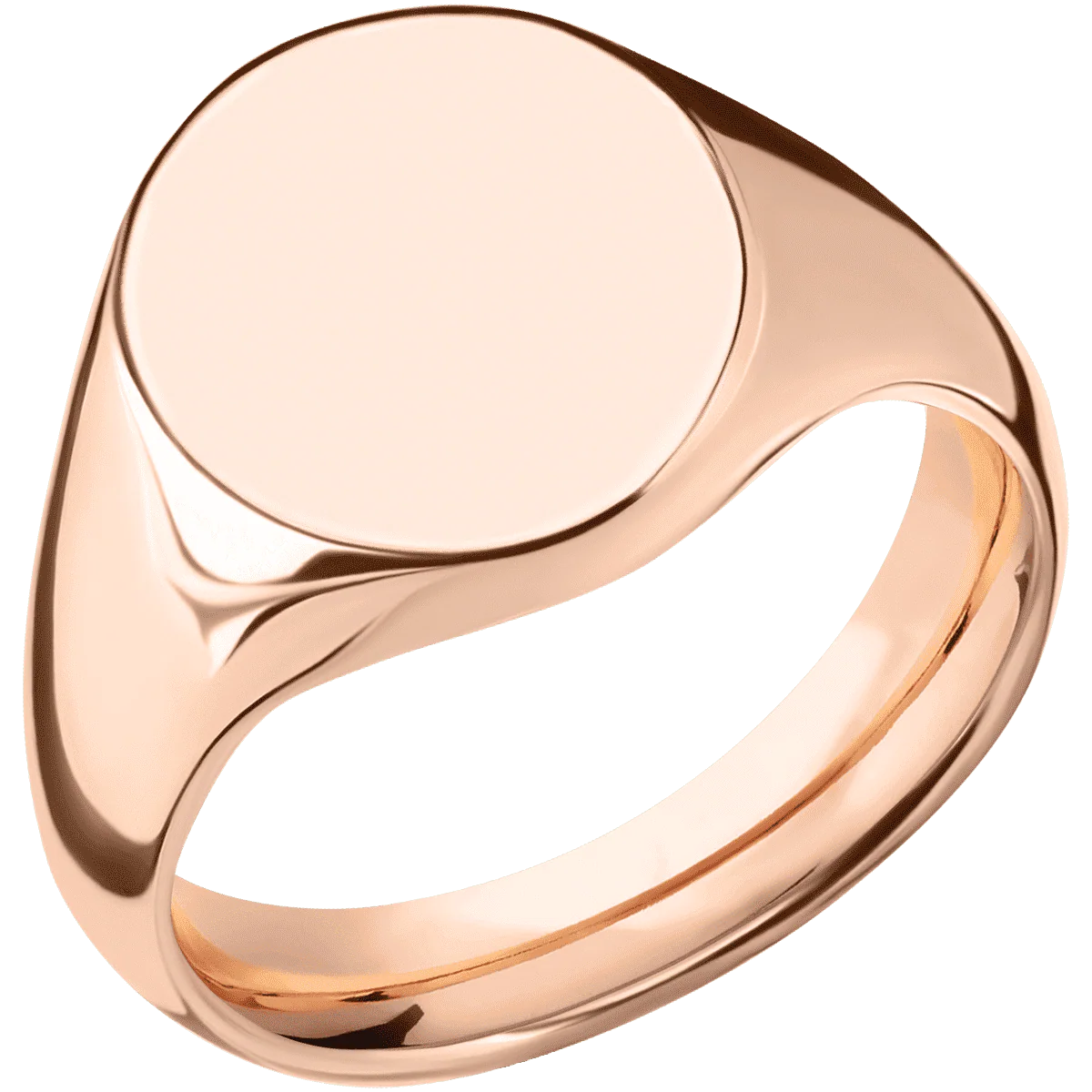 Medium Oval signet ring (16x13mm) in 14K Rose Gold, with a Wide style band. - Image 2