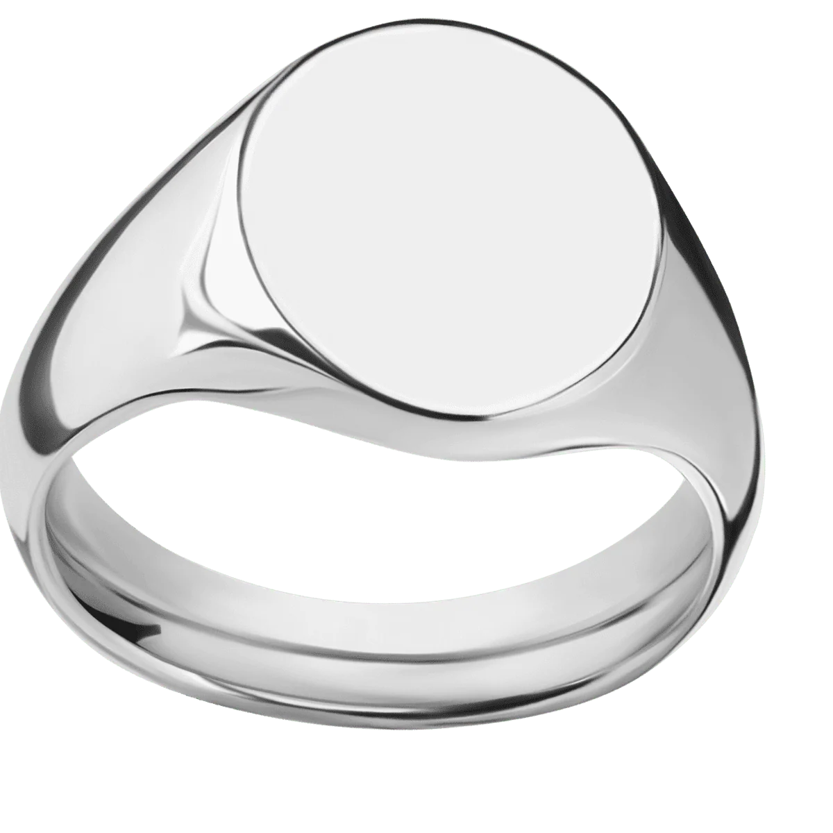Medium Oval signet ring (16x13mm) in Cobalt Chrome, with a Wide style band. - Image 3