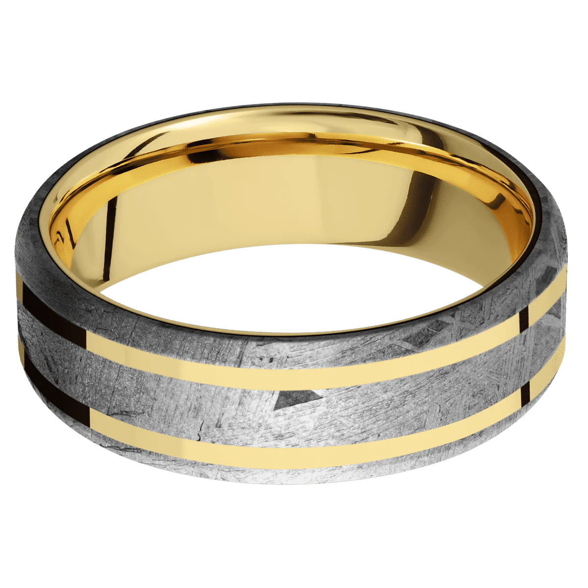 Meteorite + None Finish + 18K Yellow Gold - Image 3
