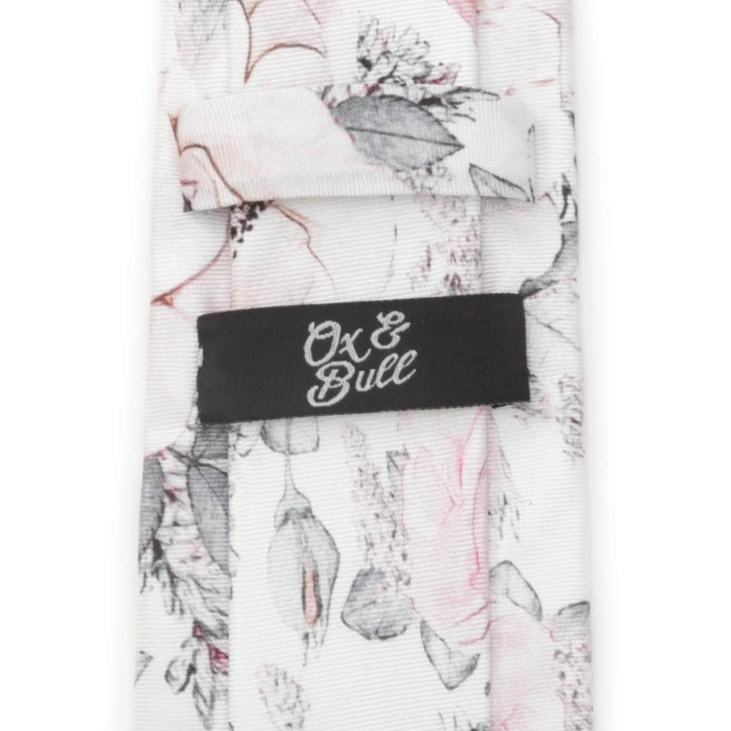Painted Floral Gray Silk Men's Tie - Image 4