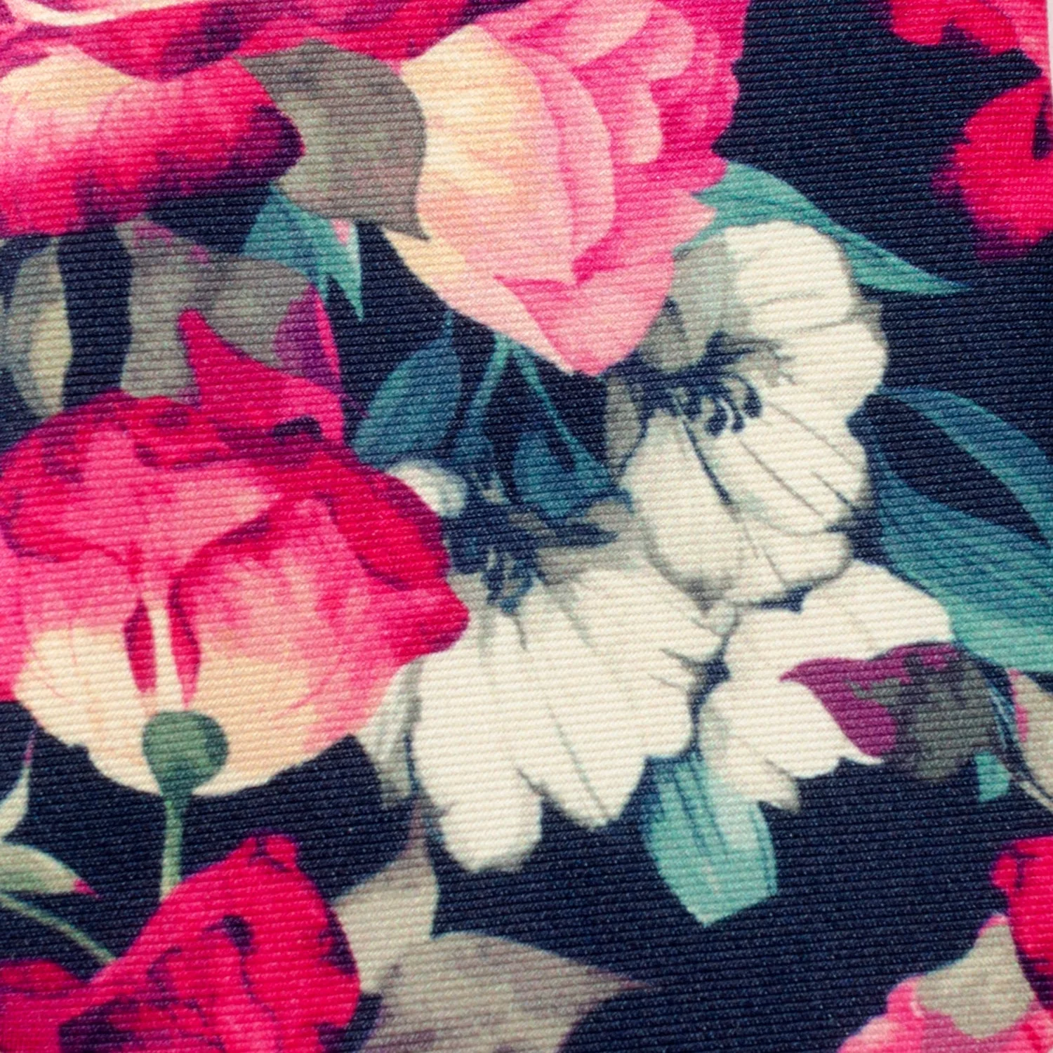 Painted Floral Navy Silk Men's Tie - Image 4