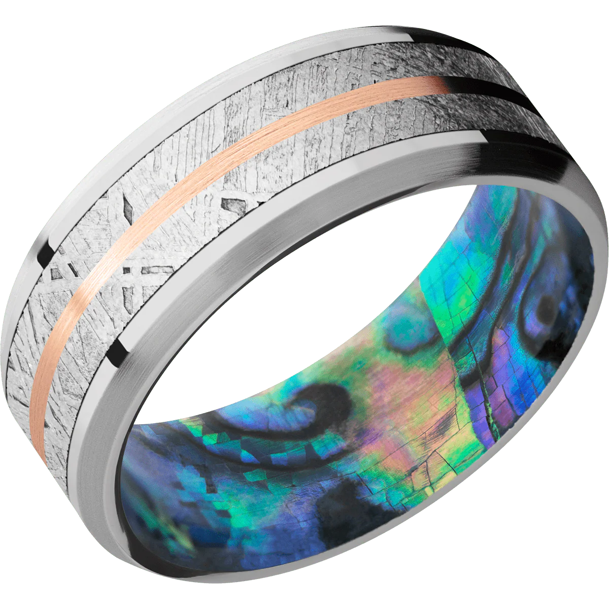 Palladium + Polish , Satin Finish + Abalone - Image 2