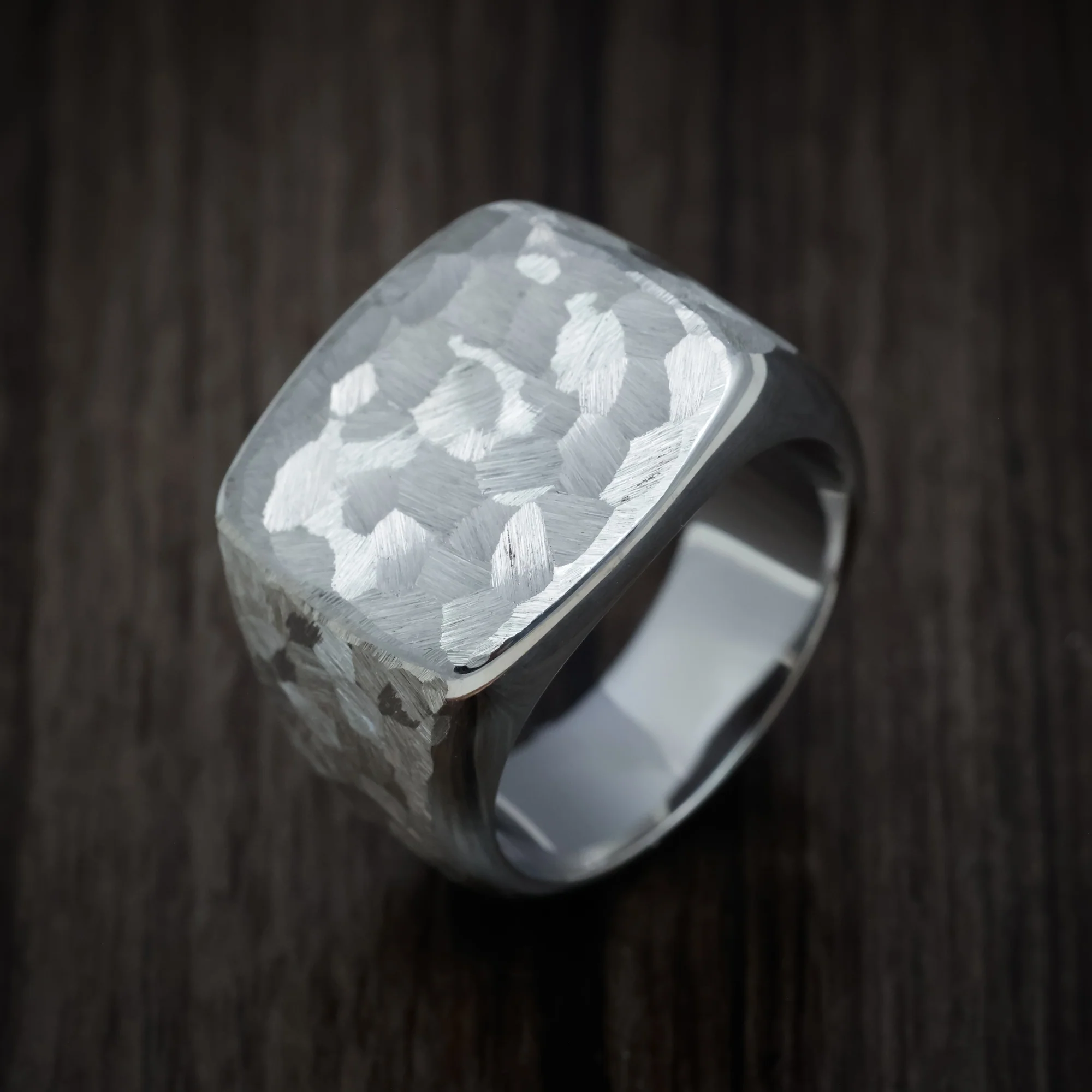 Palladium Silver Large Signet Ring - Image 3