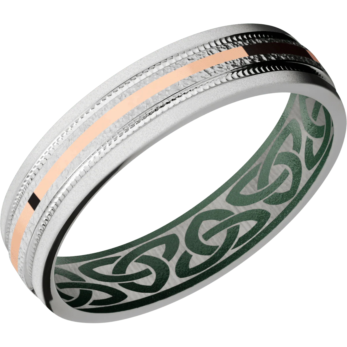 Palladium Silver + Stipple , Bead Finish + Eastern Green - Image 2