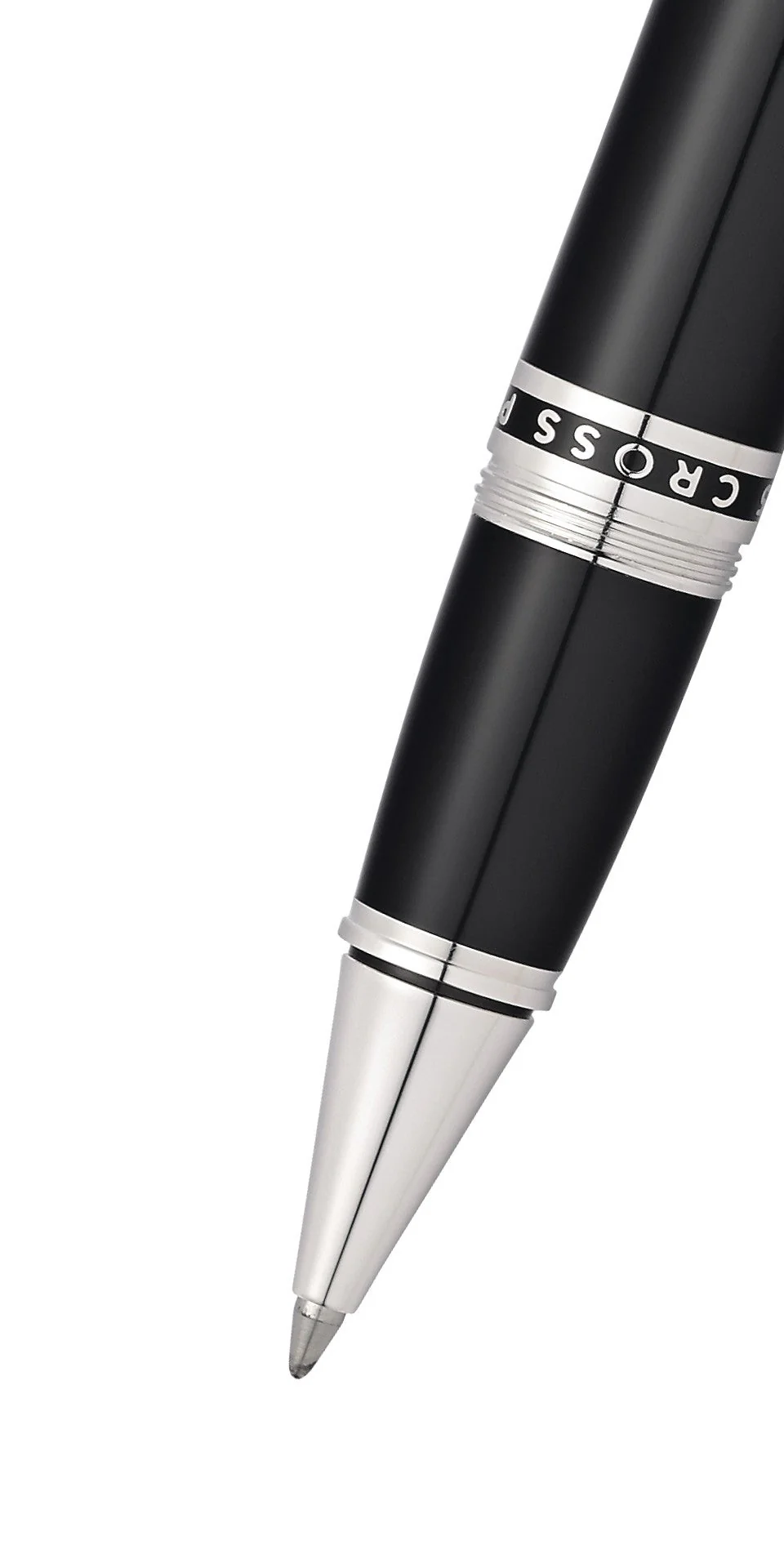 Peerless™ Obsidian Black Lacquer with Platinum Plated Appointments Selectip® Rollerball Pen - Image 2
