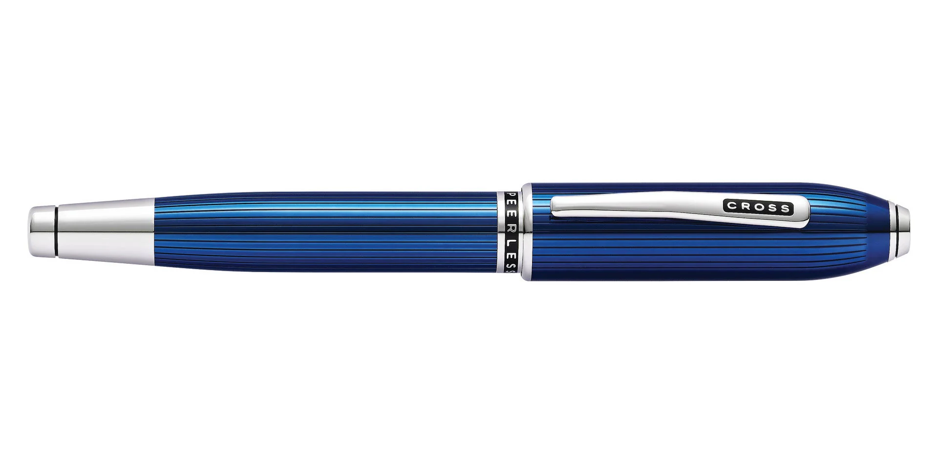 Peerless™ Translucent Quartz Blue Engraved Lacquer Platinum Plated Appointments Rollerball Pen - Image 5