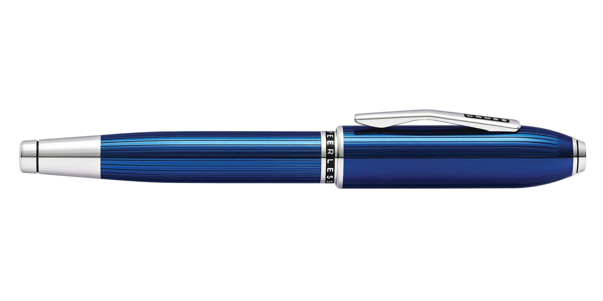 Peerless™ Translucent Quartz Blue Engraved Lacquer Platinum Plated Appointments Rollerball Pen - Image 6