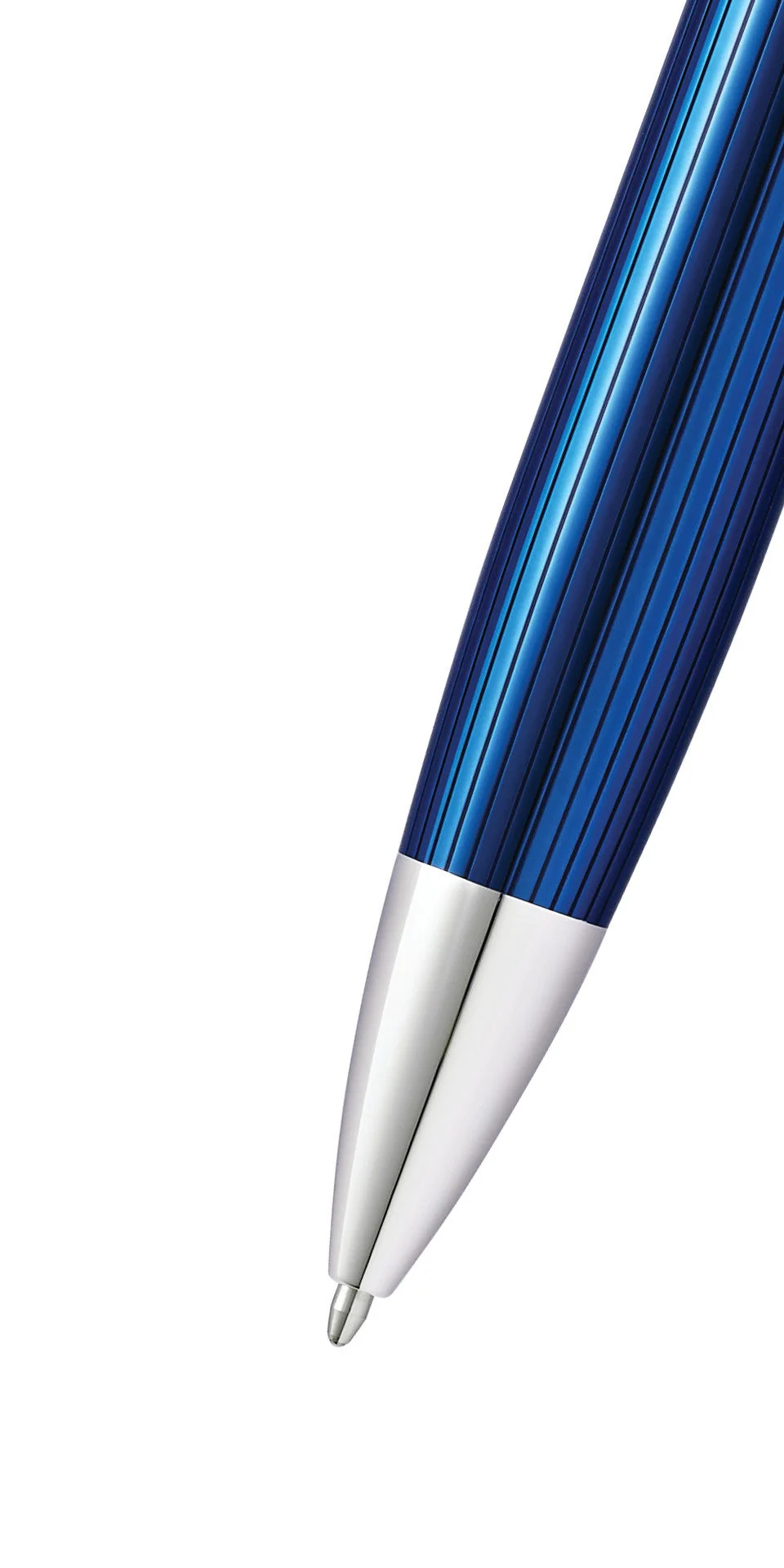 Peerless™ Translucent Quartz Blue Engraved Lacquer with Platinum Plated Appointments Ballpoint Pen - Image 2
