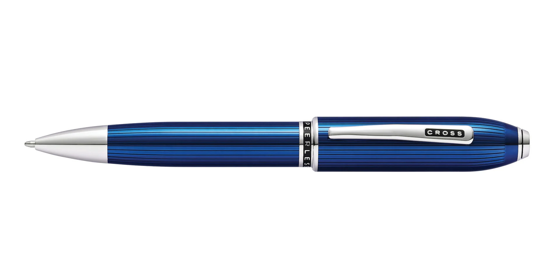 Peerless™ Translucent Quartz Blue Engraved Lacquer with Platinum Plated Appointments Ballpoint Pen - Image 3