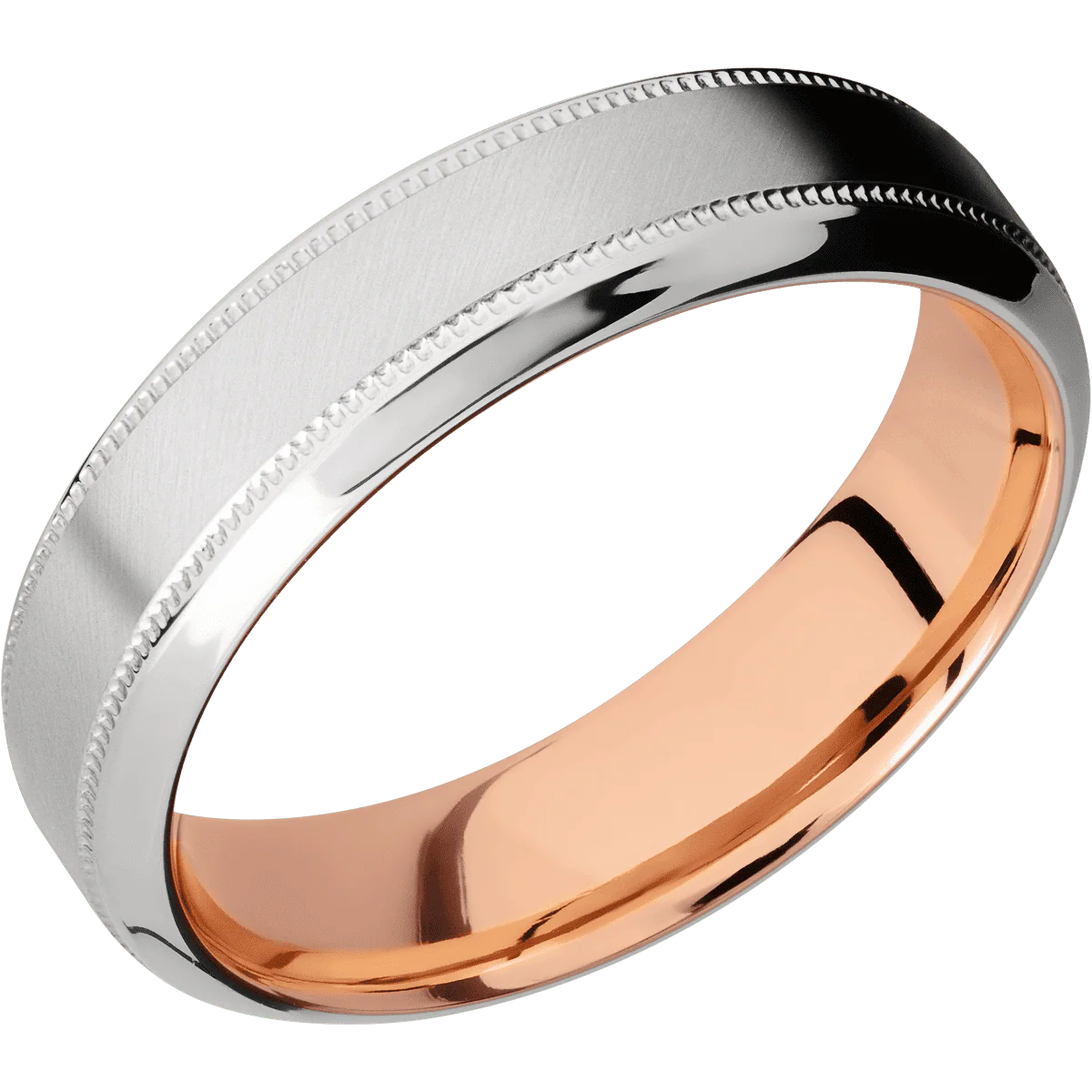 Platinum + Anglesatin , Polish Finish + 14K Rose Gold - Image 2