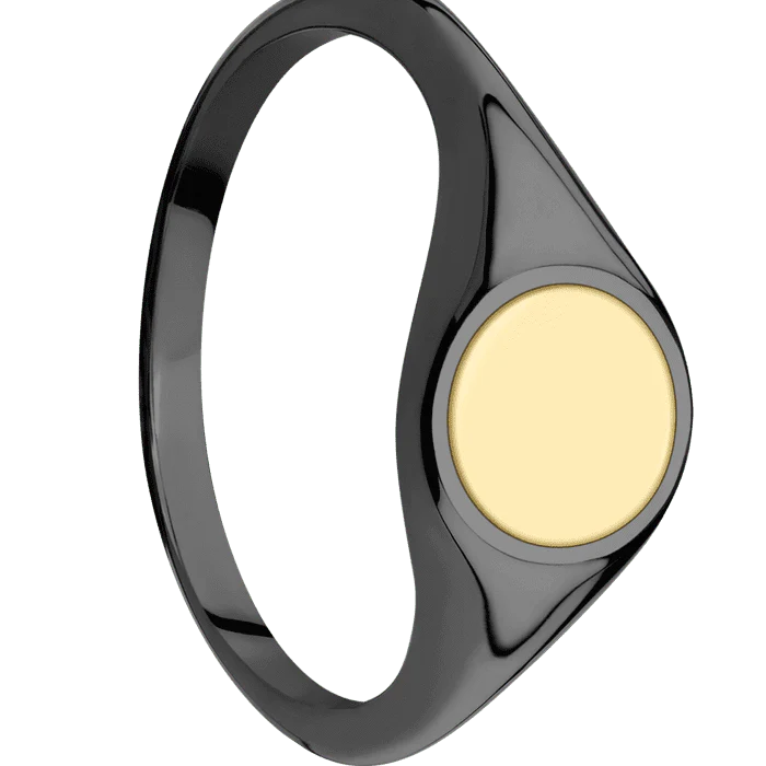 Signet Ring /  Ring Finish and  Signet Finish /  Inlay / Size 8.5 - Image 2