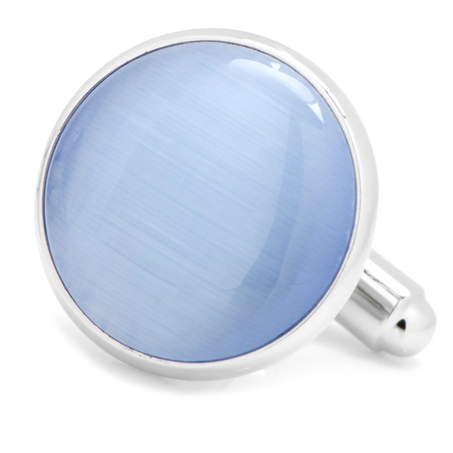 Silver and Blue Catseye Cufflinks - Image 4