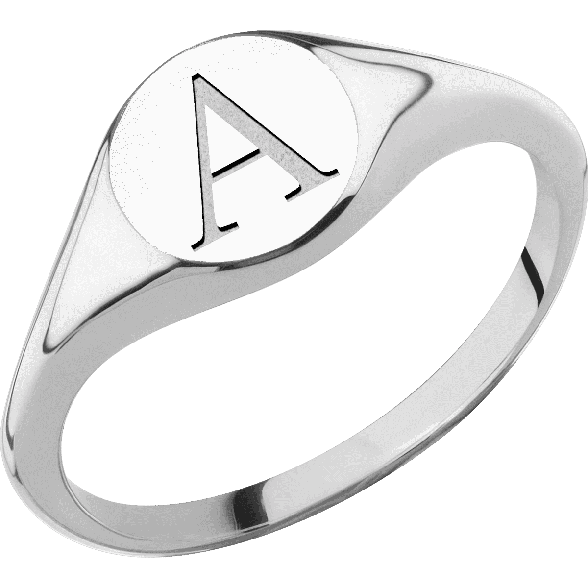 Small Circle signet ring (10mm) in Cobalt Chrome, with a Thin style band and a Book Antiqua 1 engraving. - Image 2
