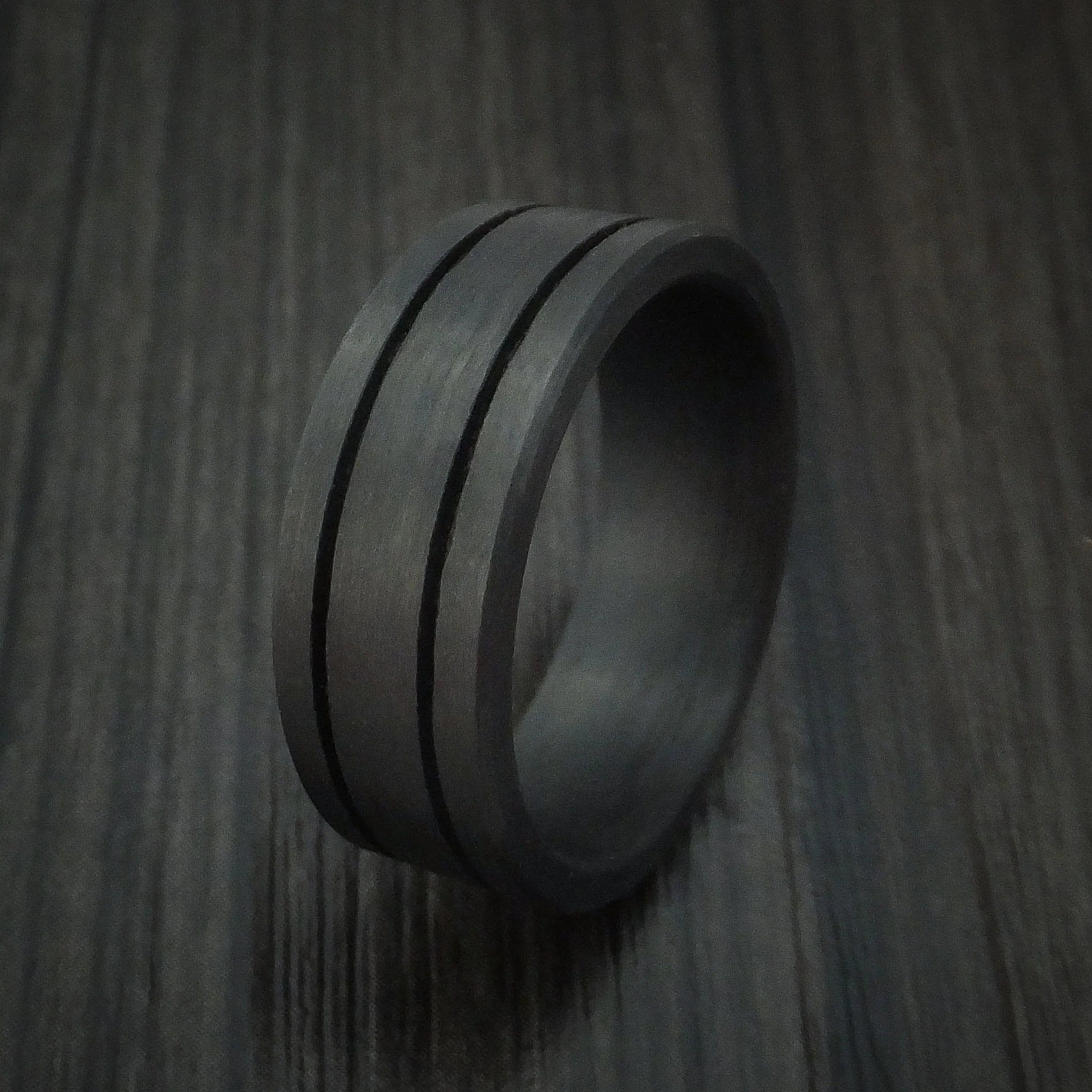 Solid Carbon Fiber Men's Ring Custom Made Pattern Band - Image 4