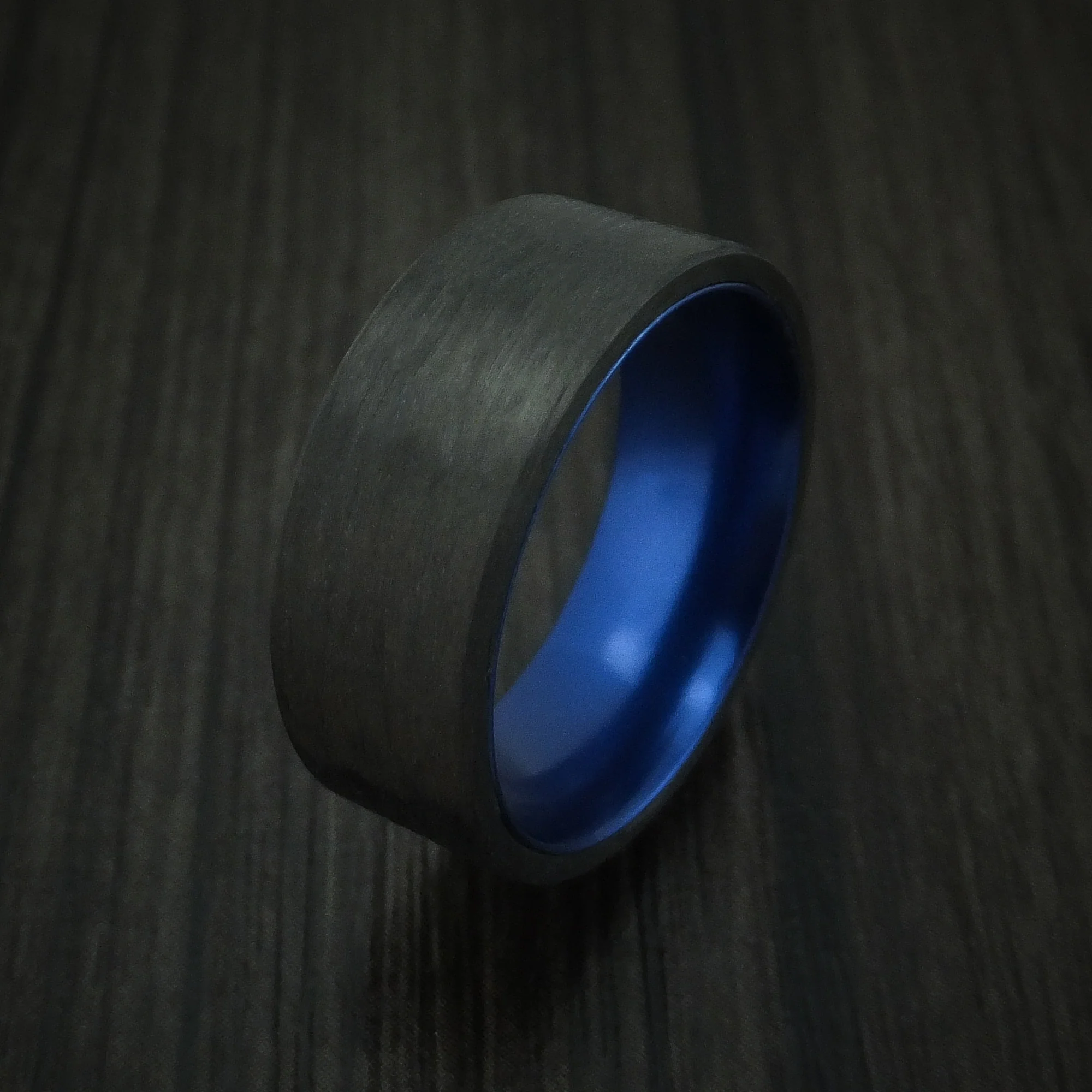 Solid Carbon Fiber Men's Ring with Anodized Sleeve Custom Made - Image 4