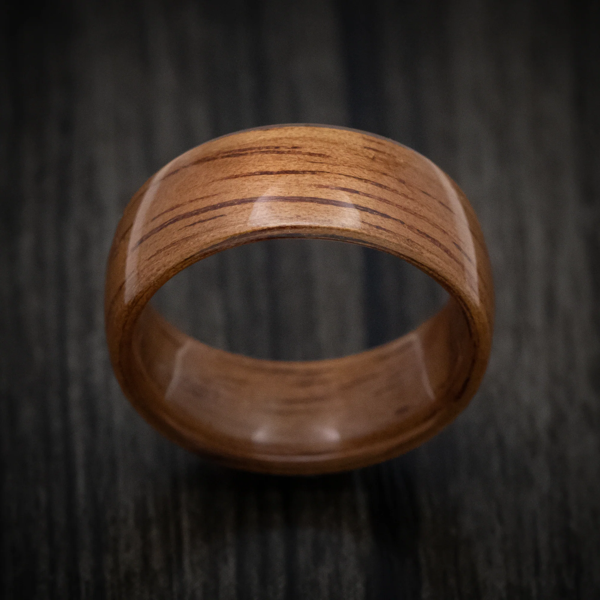 Solid Koa Wood Men's Ring Handmade Band - Image 2