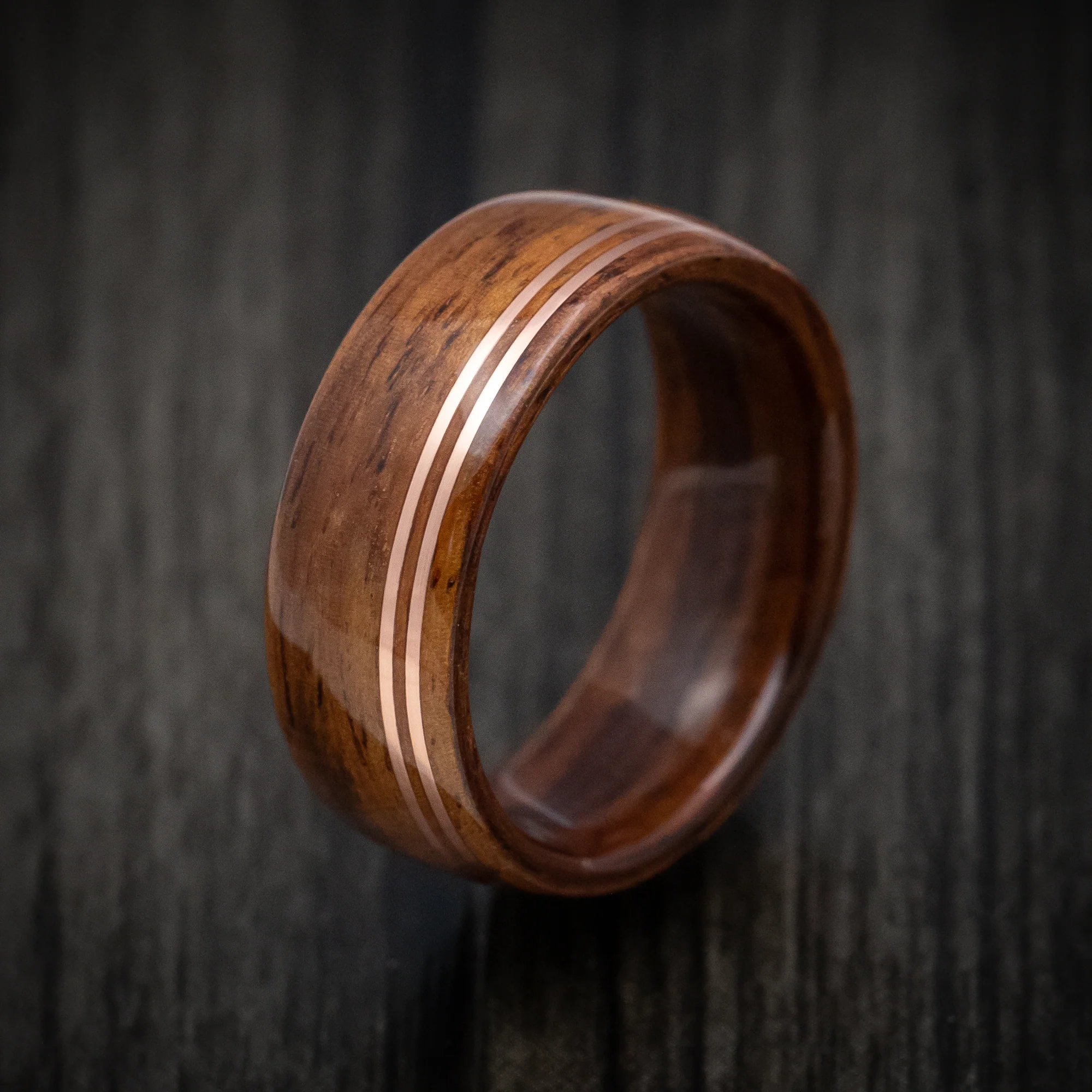 Solid Wood Men's Band with Copper Inlays - Image 4