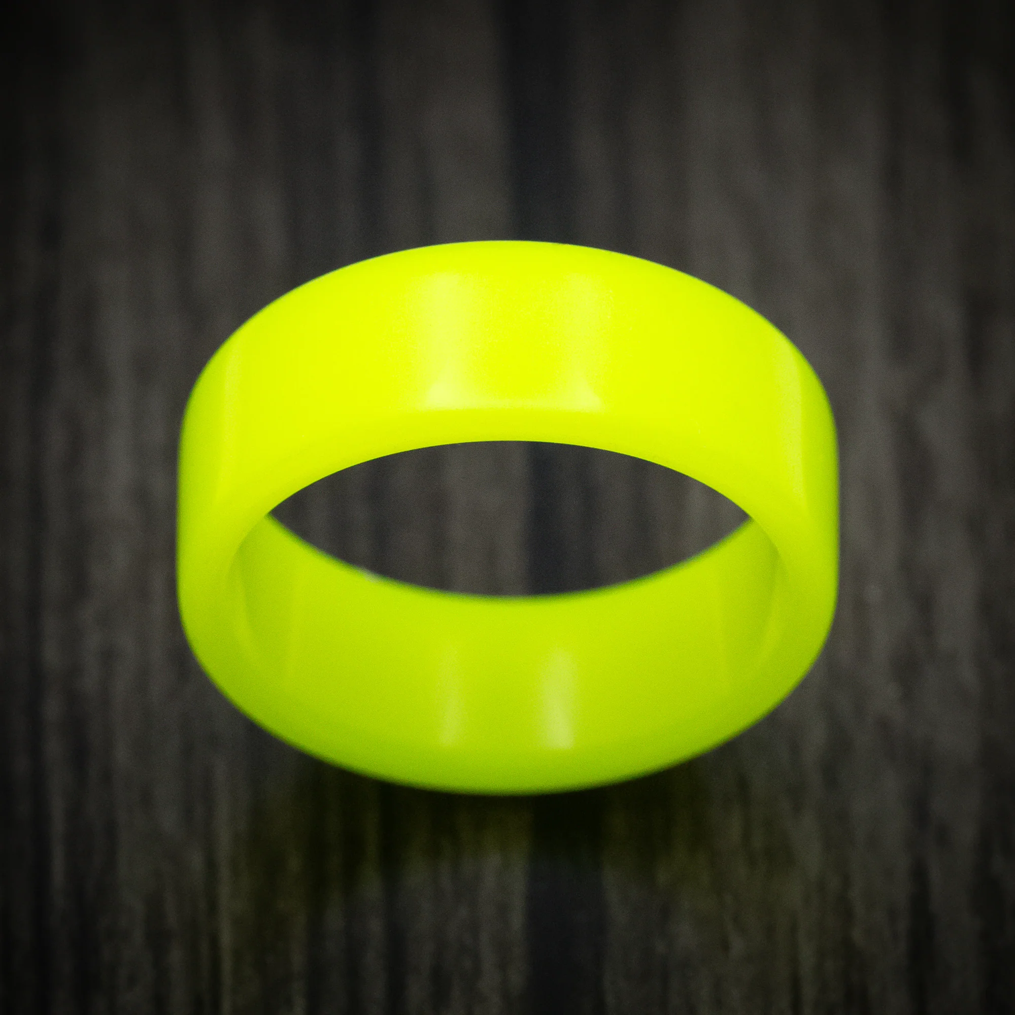 Solid Yellow Glow Resin Ring - Image 2