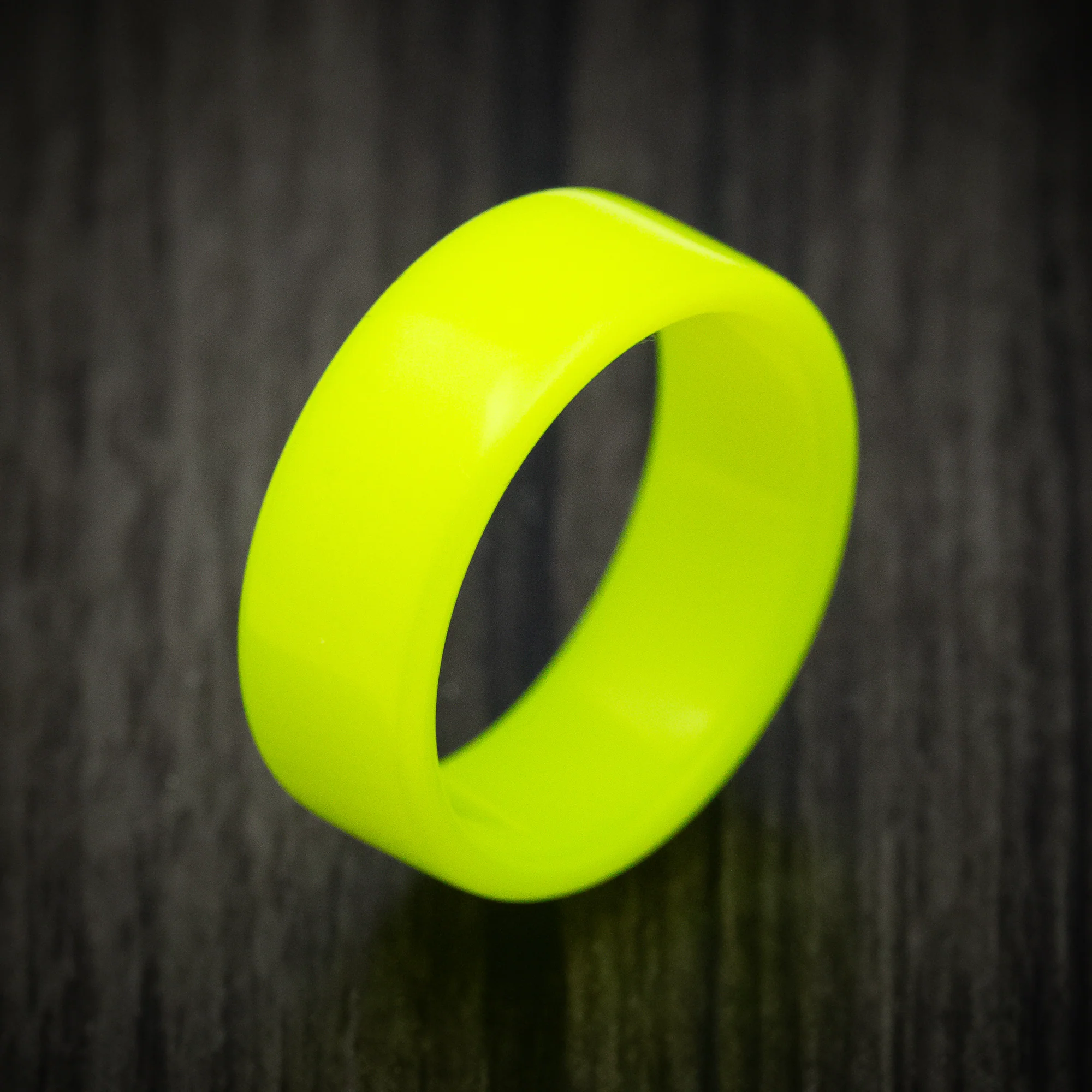 Solid Yellow Glow Resin Ring - Image 3
