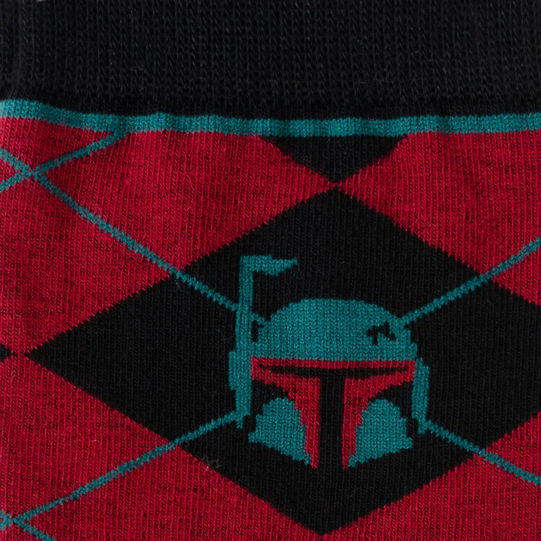 Star Wars Boba Fett Maroon and Black Argyle Socks and Crest Lapel Pin Gift Set - Image 3