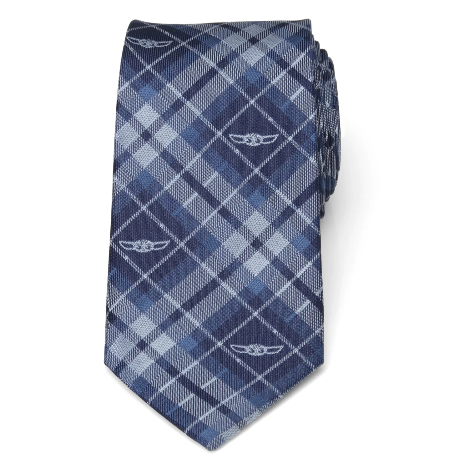 Star Wars Grogu Blue Plaid Tie - Image 3