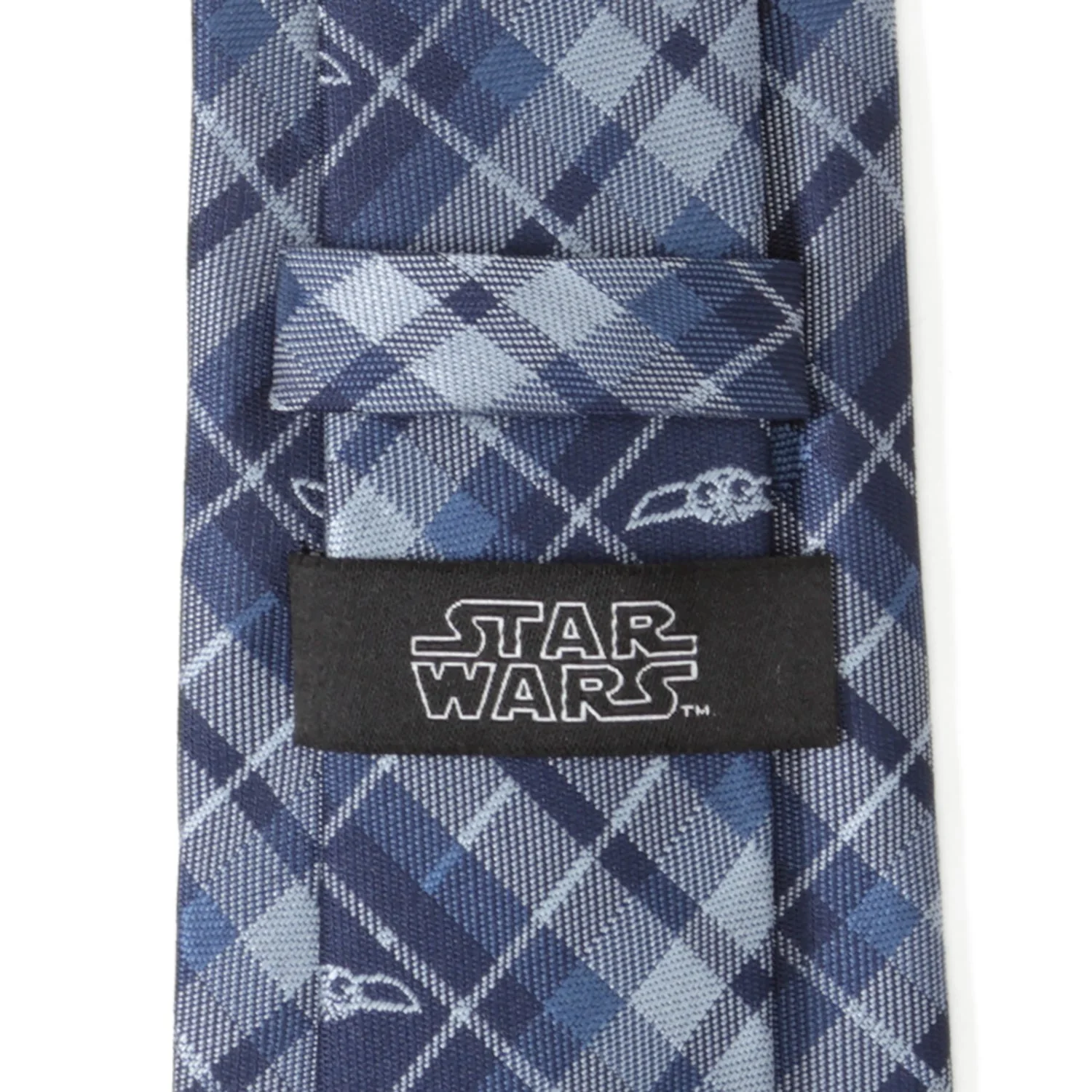 Star Wars Grogu Blue Plaid Tie - Image 5