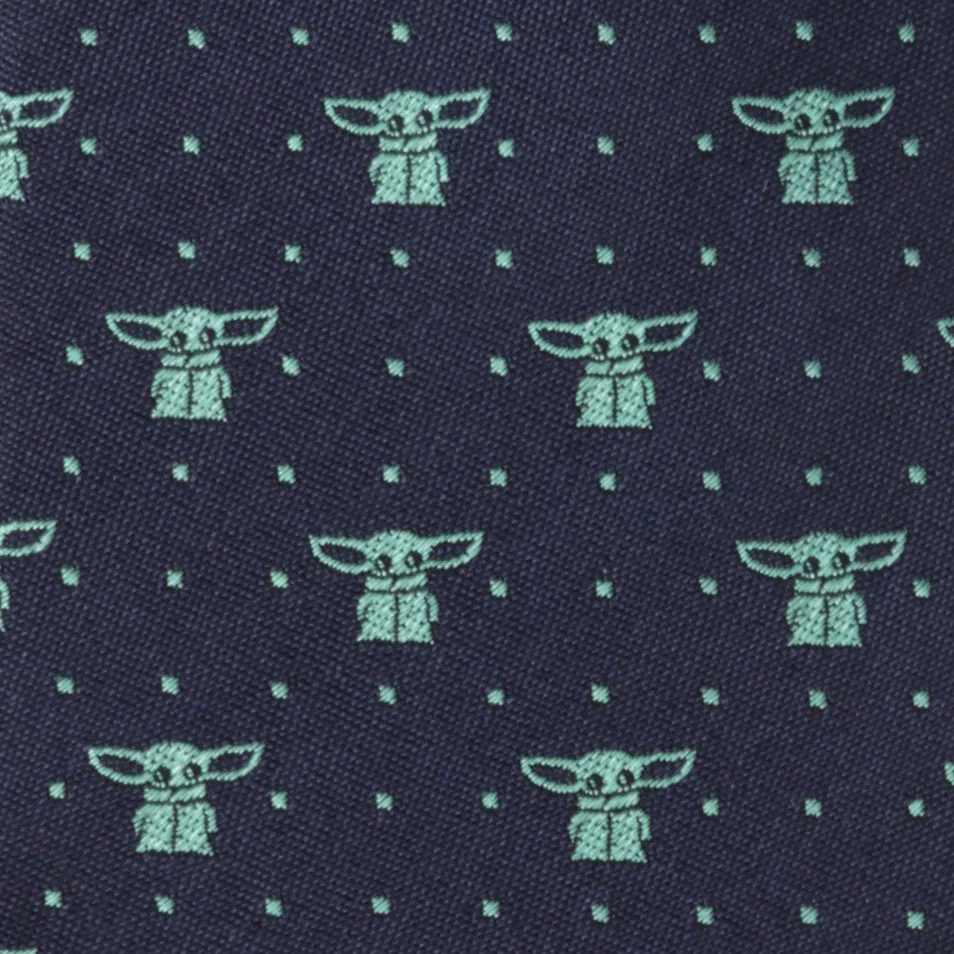 Star Wars Grogu Boy's Navy Dotted Zipper Tie - Image 3