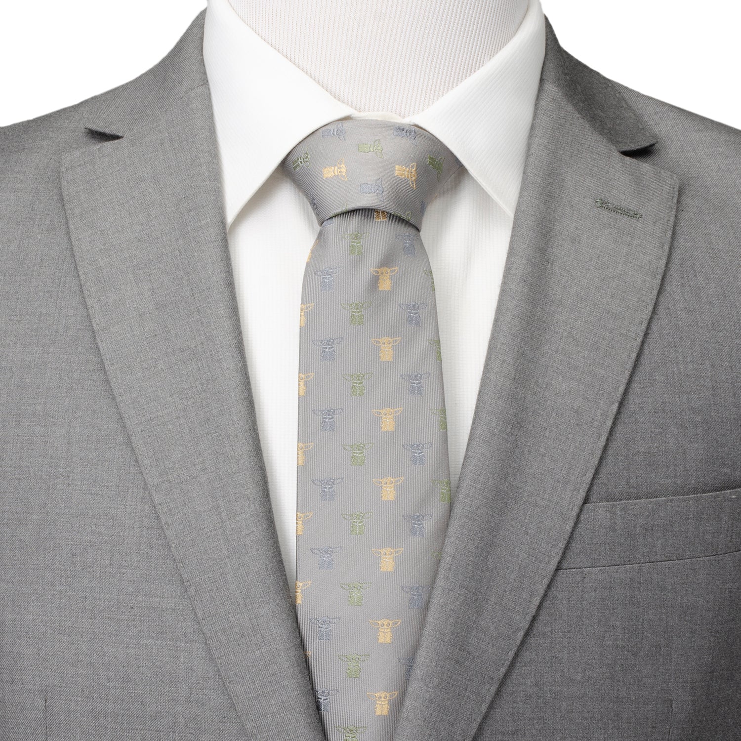 Star Wars Grogu Dotted Green Tie - Image 2