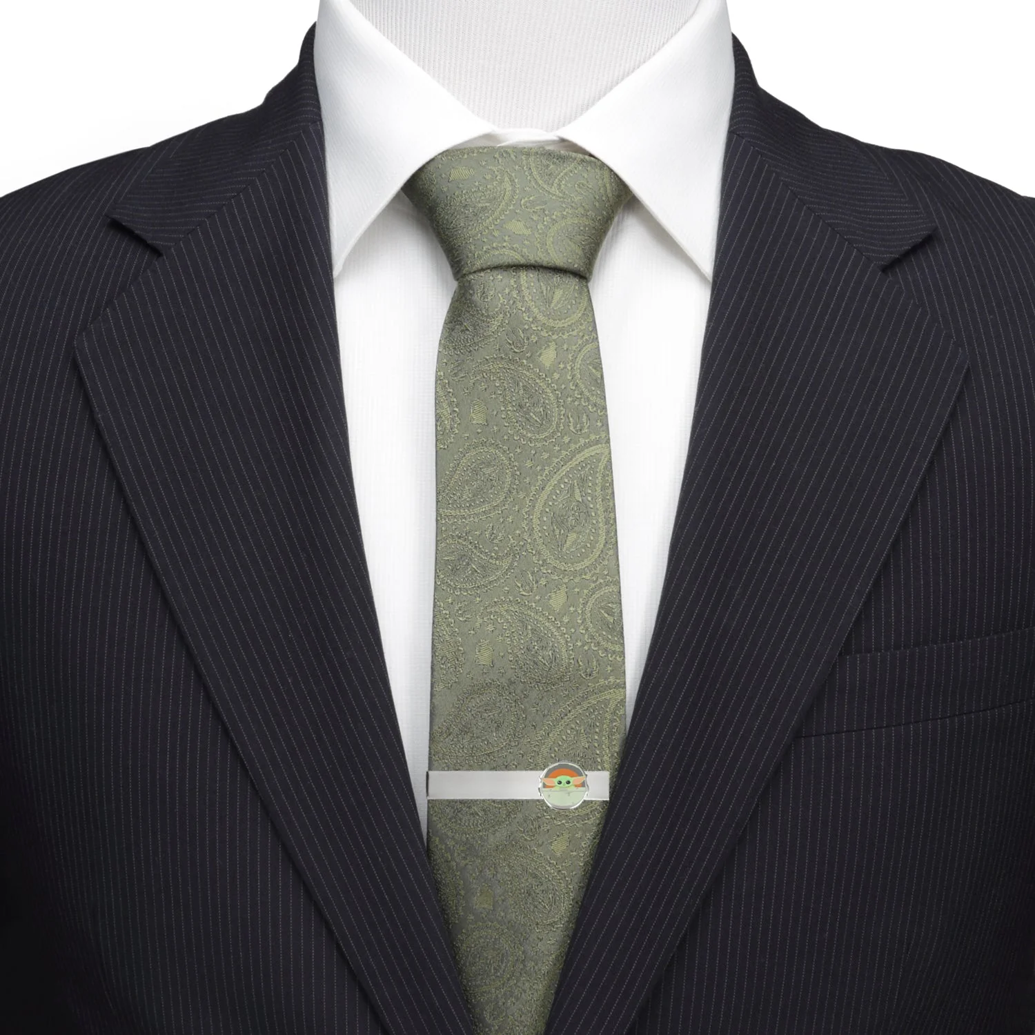 Star Wars Grogu Green Tie, Gray Dress Socks, and Tie Bar Gift Set - Image 4