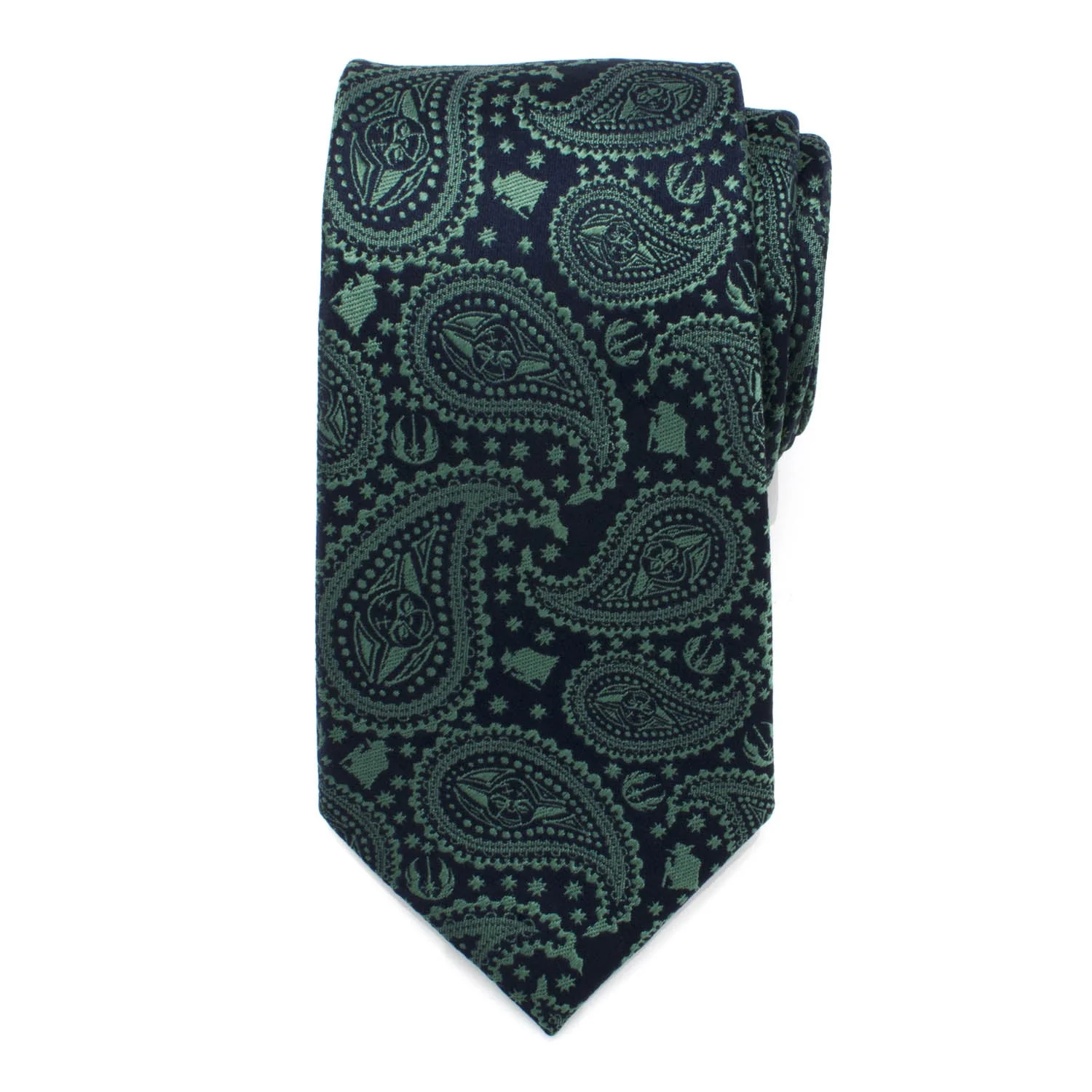 Star Wars Yoda Green and Blue Paisley Tie - Image 3