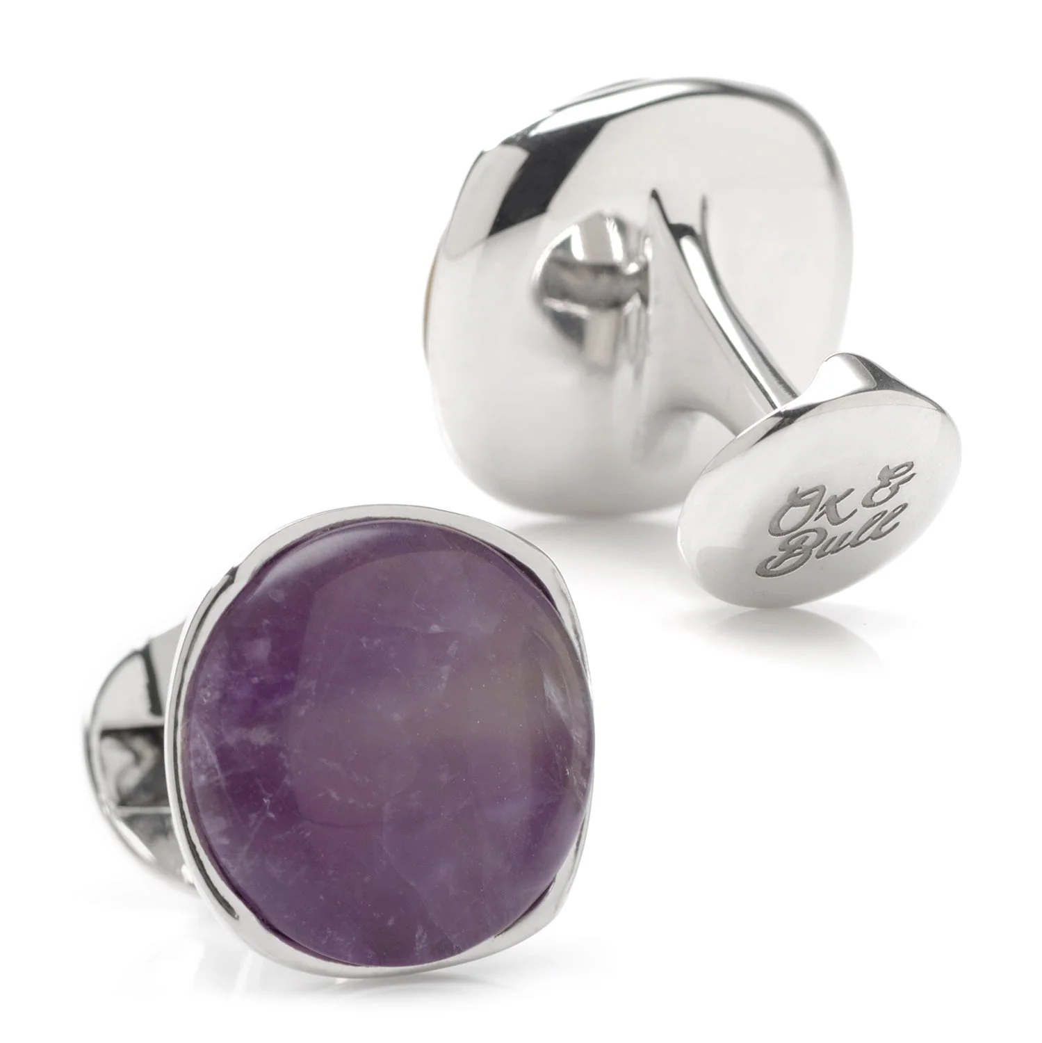 Sterling Silver Classic Formal Amethyst Cufflinks - Image 2