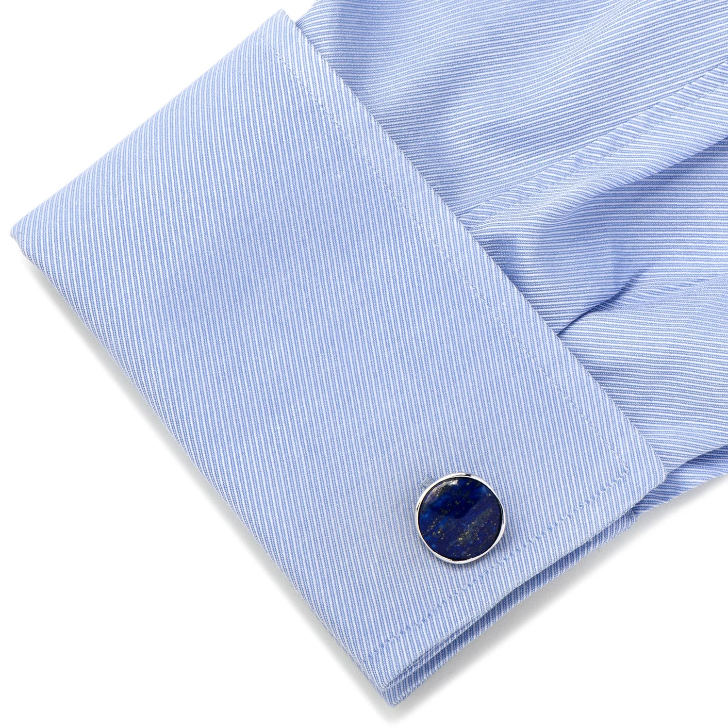 Sterling Silver Classic Formal Lapis Cufflinks - Image 3