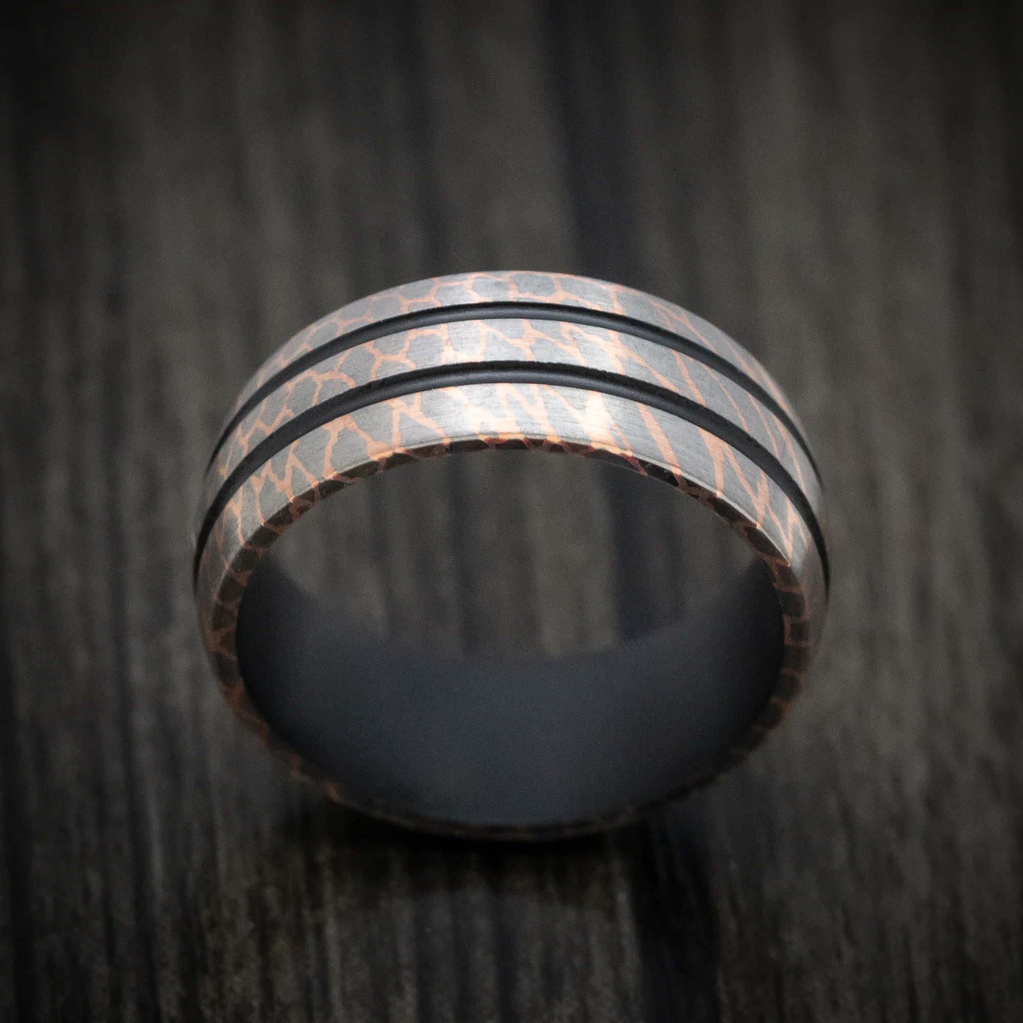 Superconductor Men's Ring with Cerakote Sleeve and Inlays Custom Made Band - Image 2