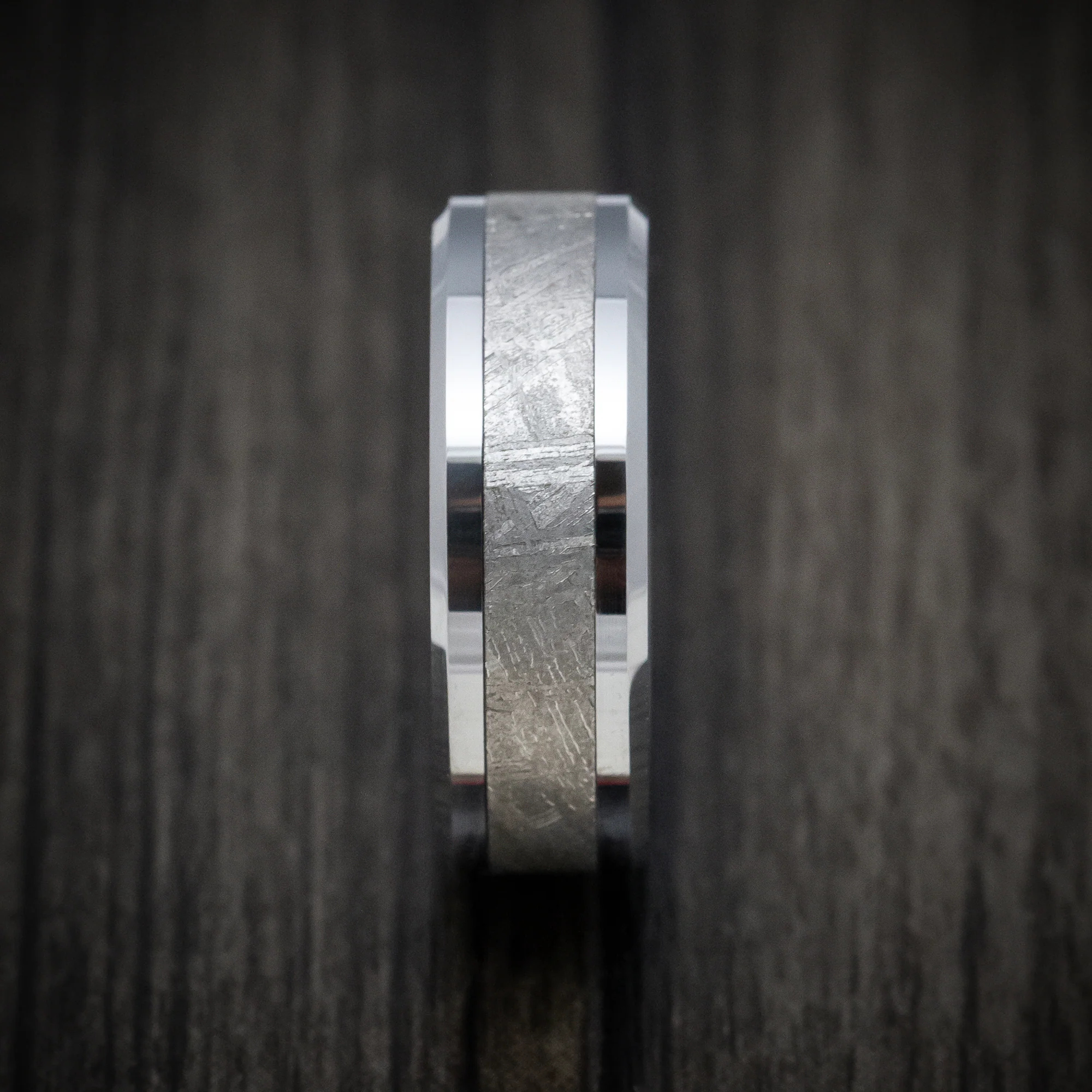 Tantalum and Gibeon Meteorite Men's Ring Custom Made Band - Image 3