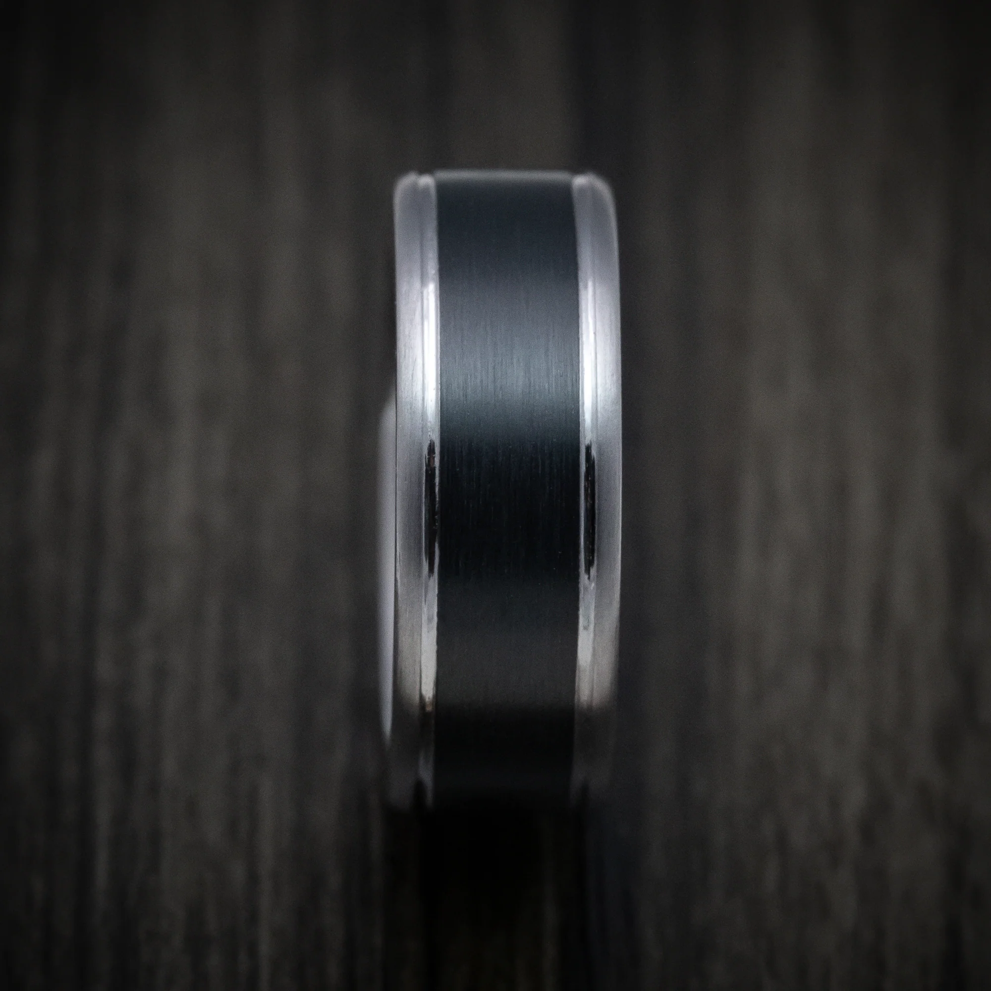 Tantalum Band with Carbon Fiber Inlay Custom Made Men's Ring - Image 3