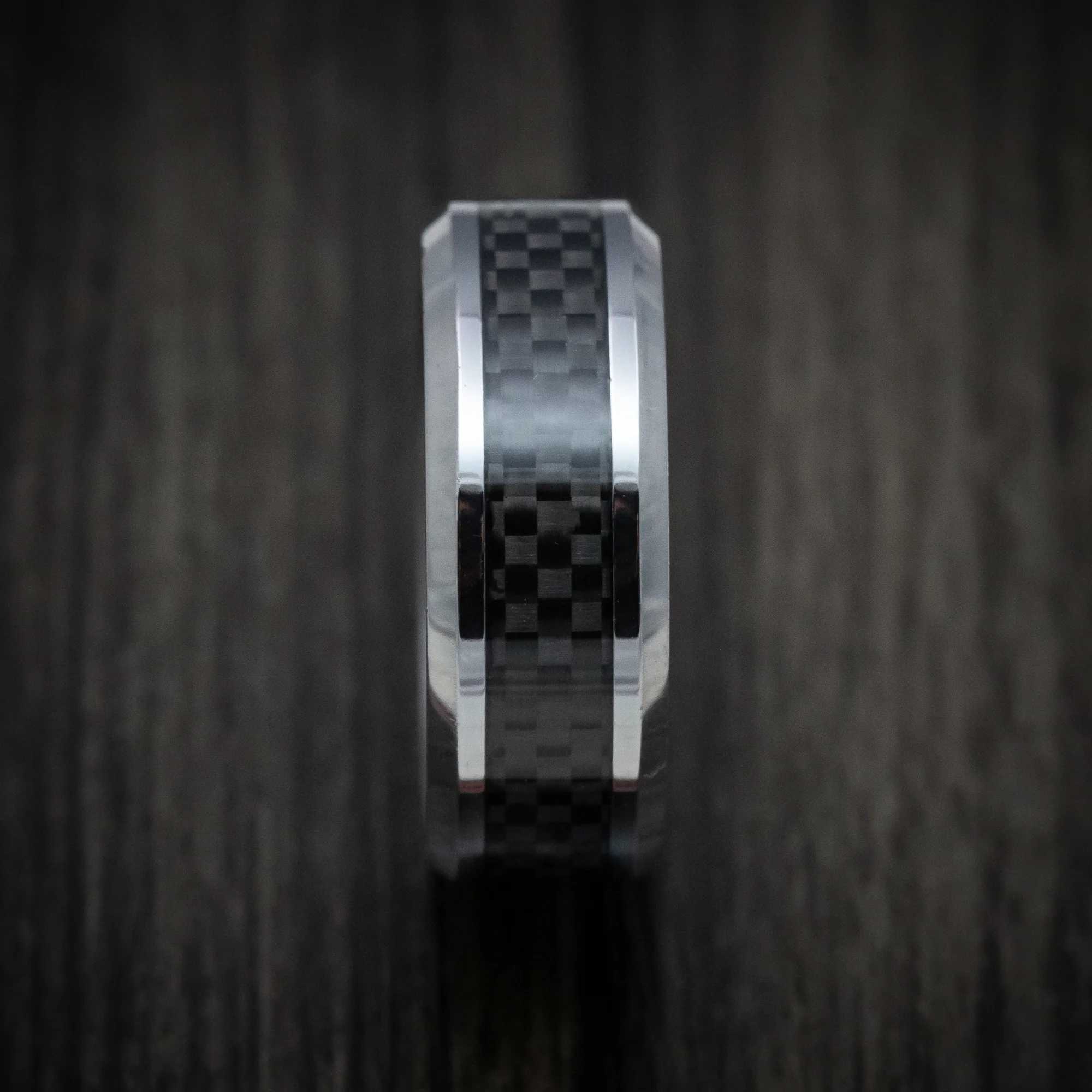 Tantalum Band with Carbon Fiber Inlay Custom Made Men's Ring - Image 3