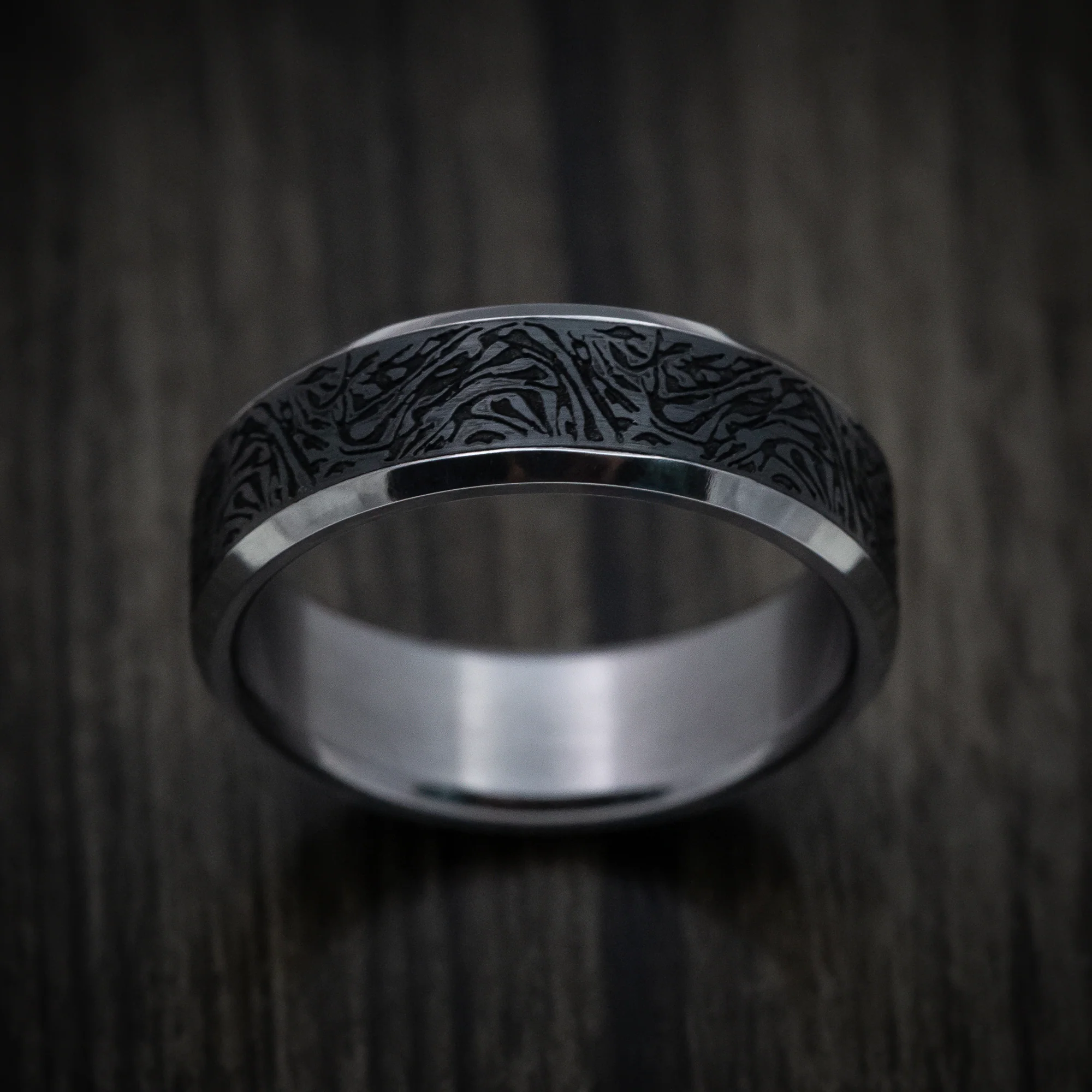 Tantalum Band with Carbon Fiber Inlay Custom Made Men's Ring - Image 2