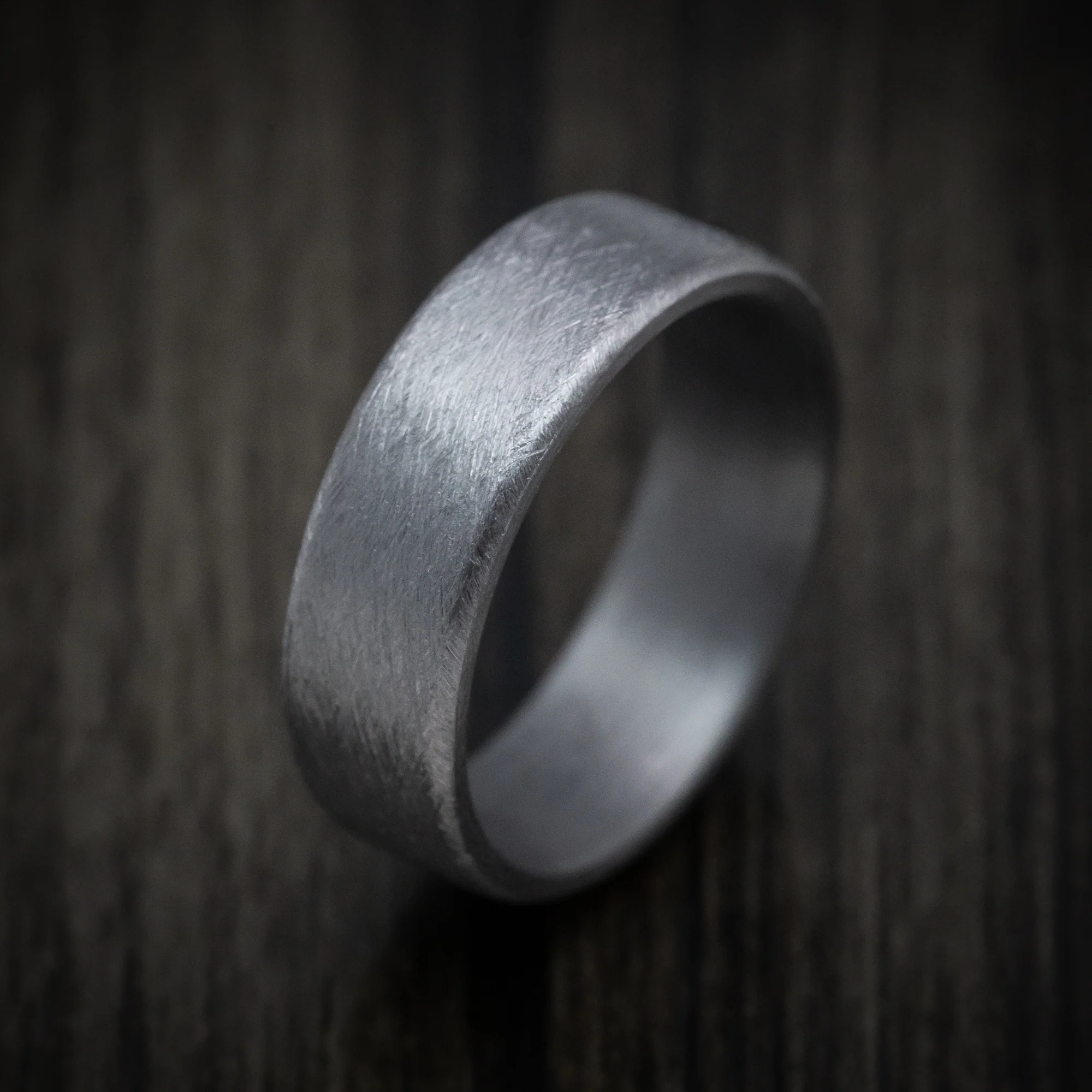 Tantalum Band with Distressed Finish Custom Made Men's Ring - Image 4
